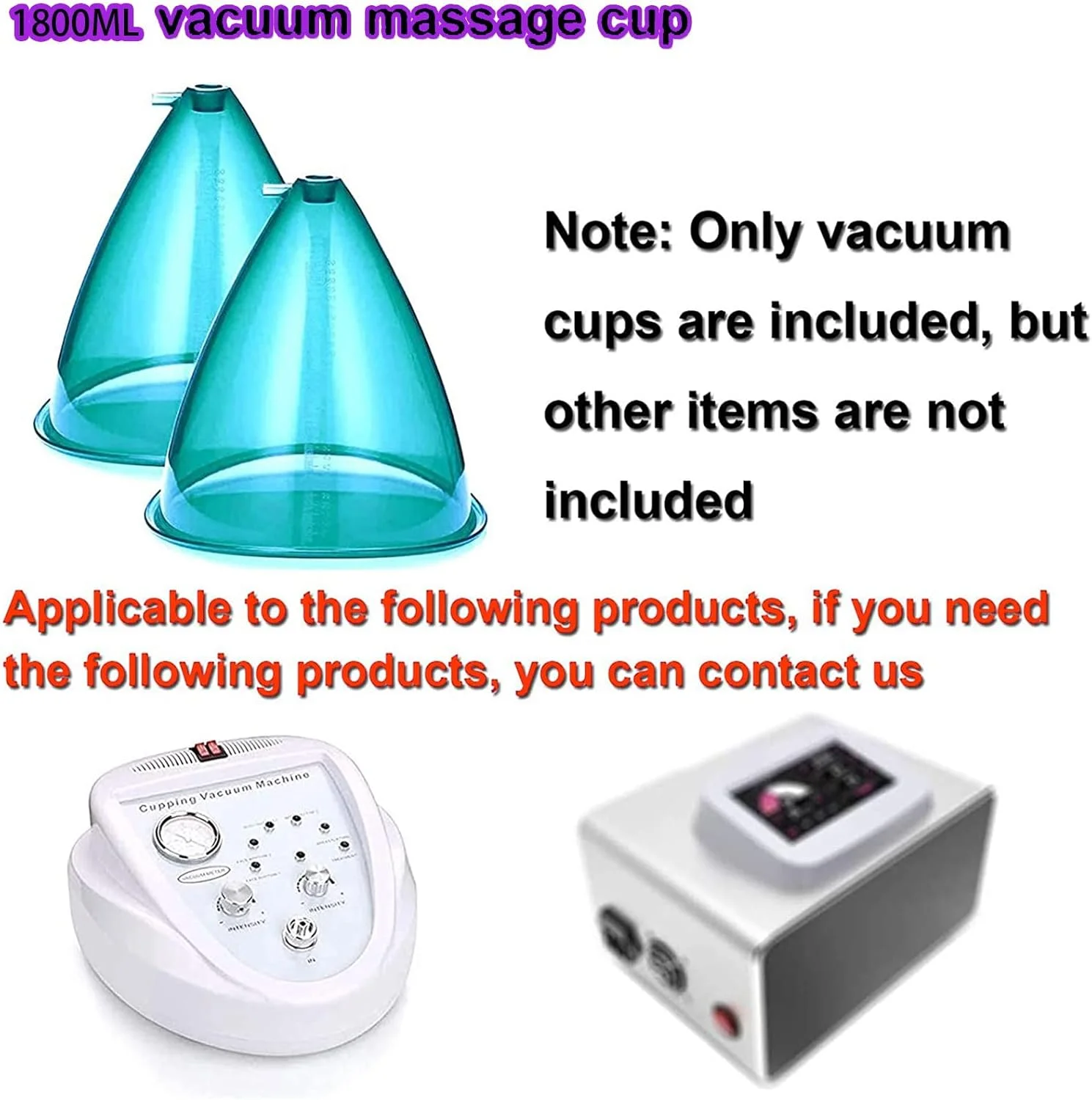 لوازم جانبی دستگاه حجامت مکشی، کاپ لیفت باسن 1800 میلی لیتری، کاپ های مکش خلاء فوق العاده بزرگ برای لیفت باسن و ماساژ بدن