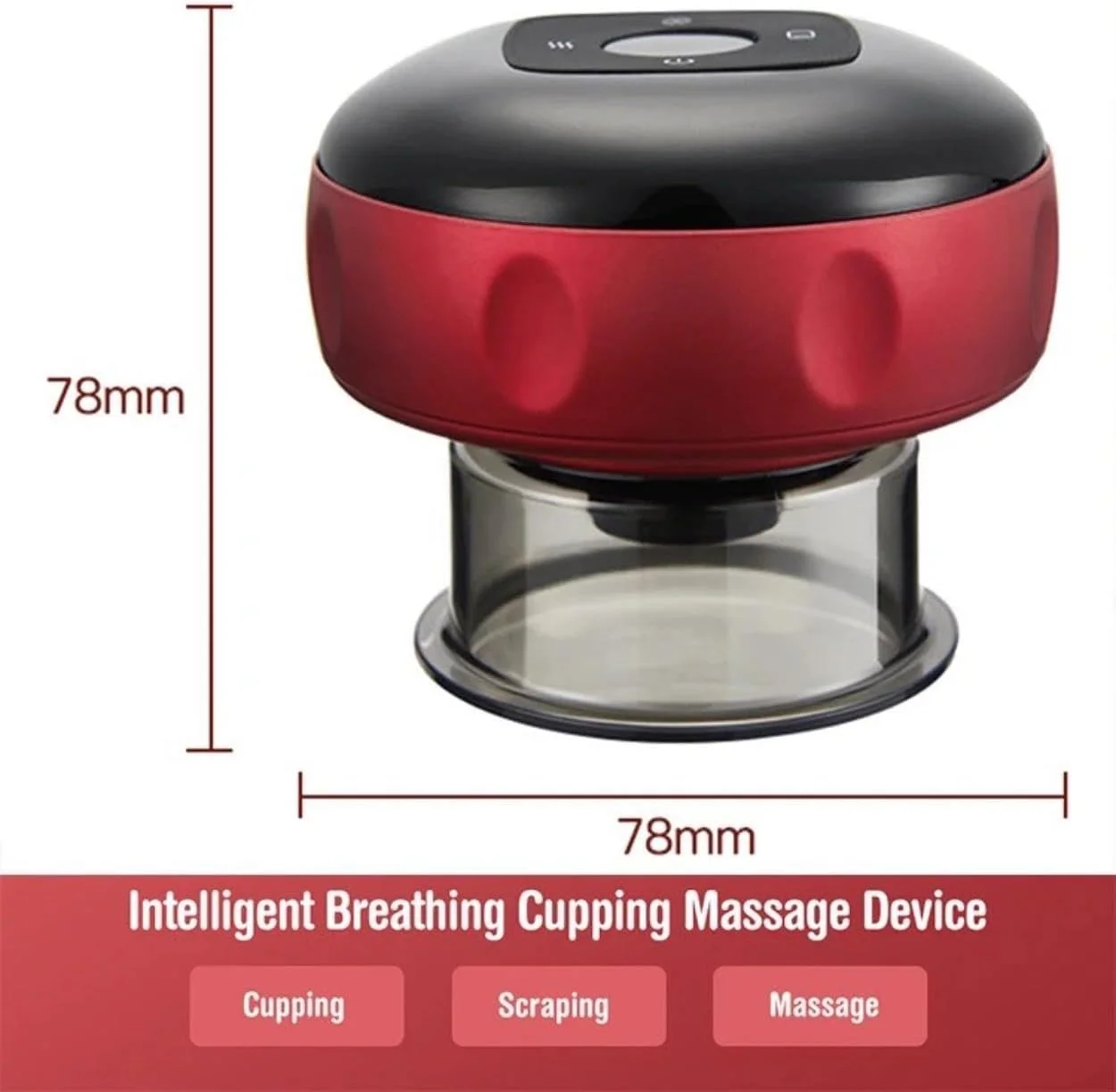دستگاه ماساژ حجامت تنفسی هوشمند، حالت های متعدد، قرمز و مشکی