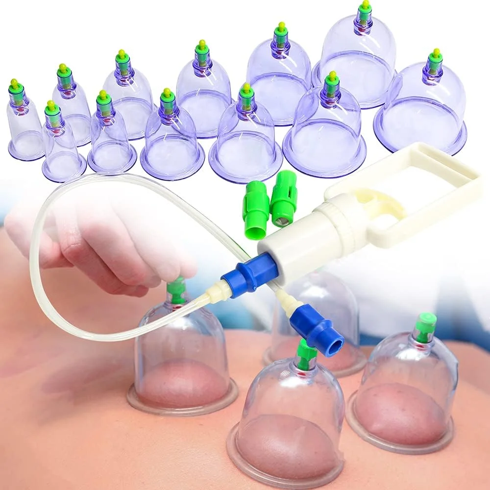 اچ تی وای 12 تکه فنجان ماساژ حجامت خلاء دستگاه طب سوزنی خلاء درمان ریلکس ماساژور پمپ های مکش منحنی هدیه مناسب