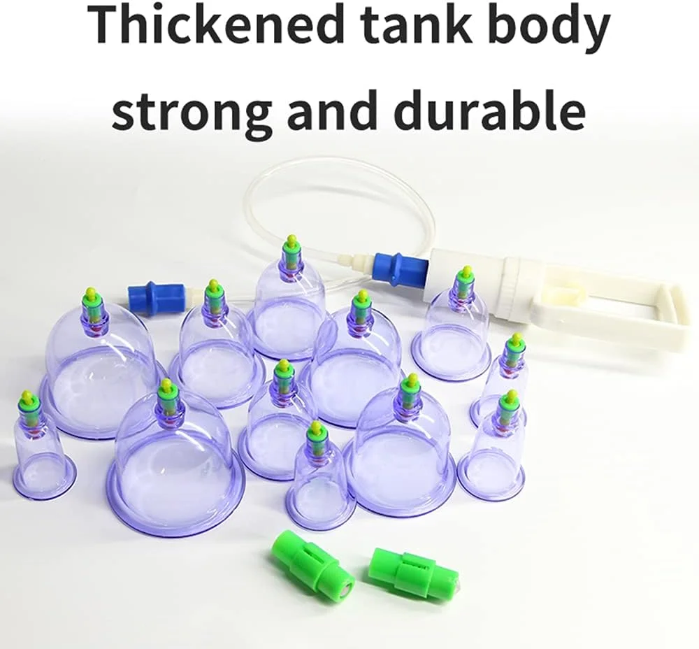 اچ تی وای 12 تکه فنجان ماساژ حجامت خلاء دستگاه طب سوزنی خلاء درمان ریلکس ماساژور پمپ های مکش منحنی هدیه مناسب