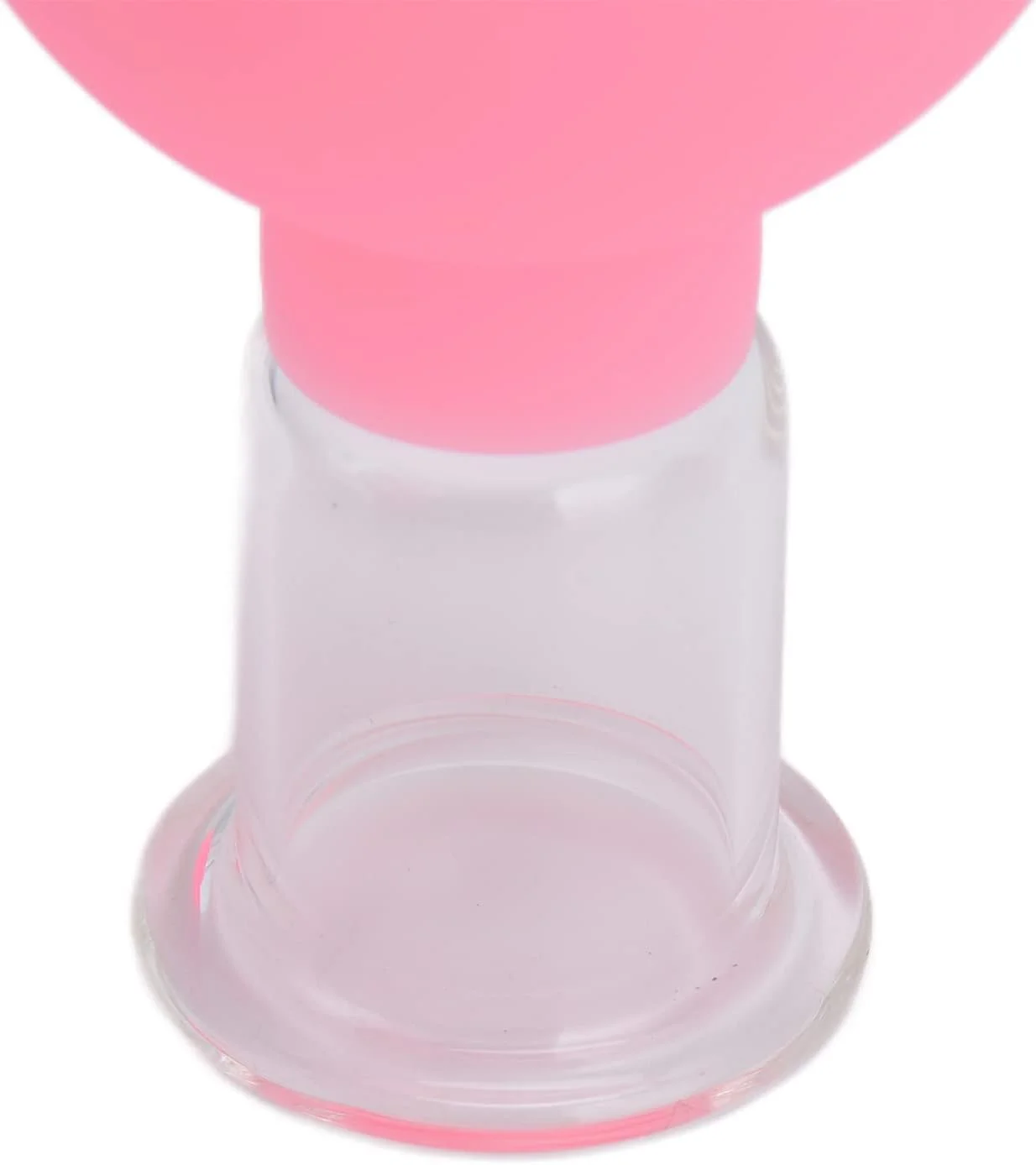 مجموعه لیوان حجامت شیشه ای JEOZBM، 4 عدد لیوان سیلیکونی شیشه ای، لیوان ماساژ خلاء برای بدن، صورت، پا، بازو، پشت، شانه، عضلات (صورتی)