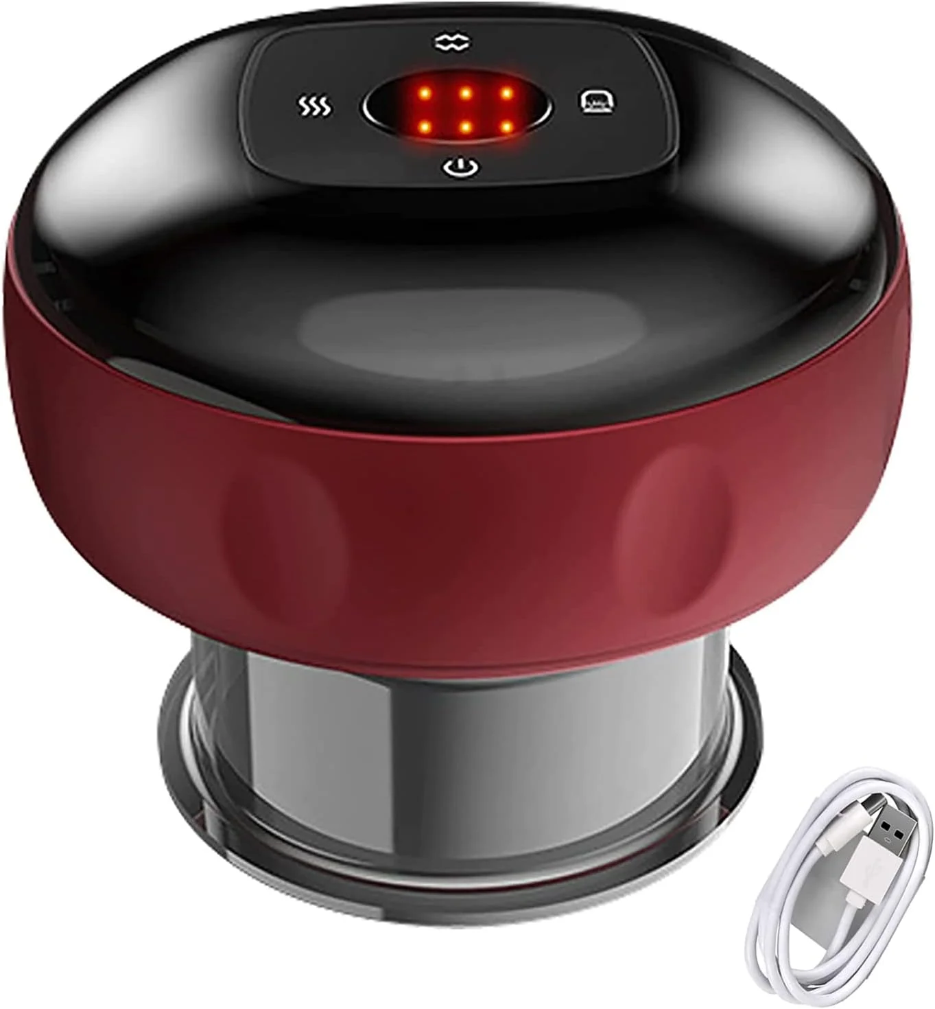 ست ماساژ حجامت پویا هوشمند، ست حجامت الکتریکی با 6 سطح دما و مکش، ماساژور حجامت شارژی مناسب برای ماساژ گردن، شانه و کمر، خراش دادن