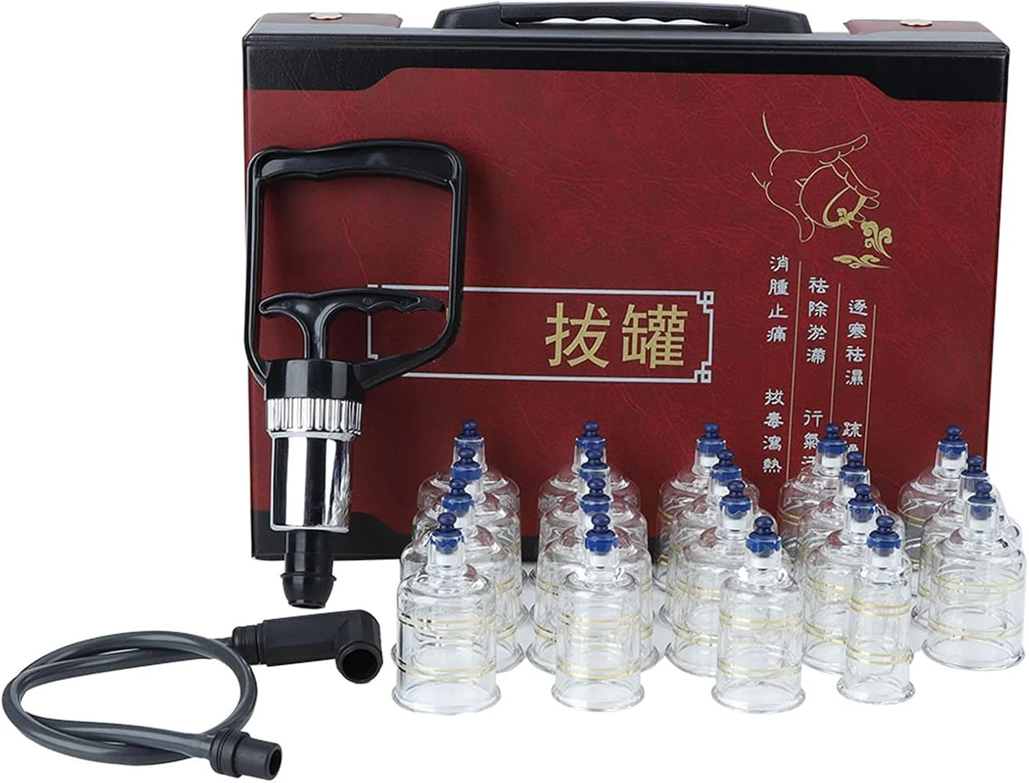 مجموعه حجامت سوزنی JEOZBM، ۱۹ قطعه فنجان مکش خلاء با فنجان های مکش قوی برای تسکین کل بدن، ماساژ درمانی