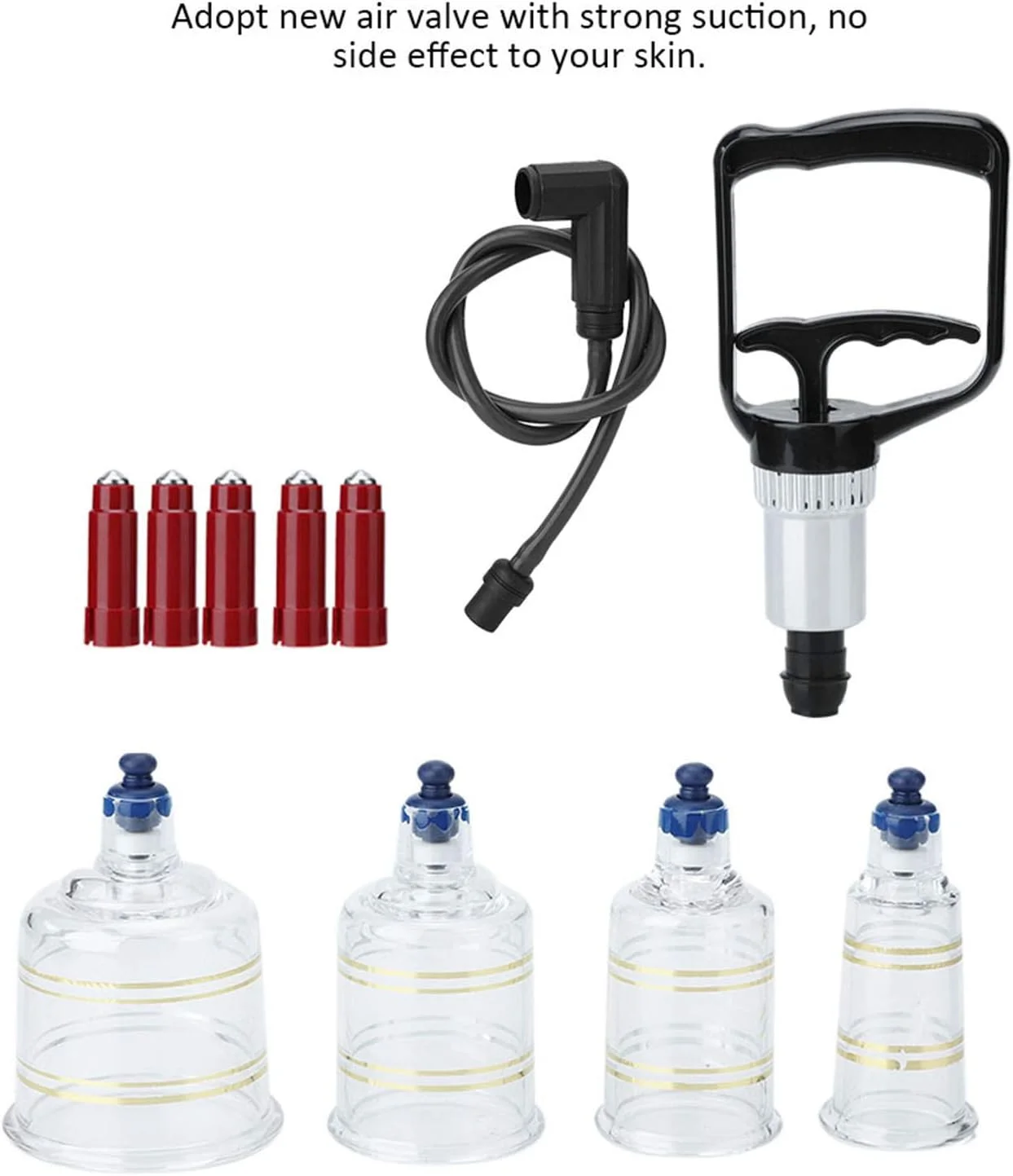 مجموعه حجامت سوزنی JEOZBM، ۱۹ قطعه فنجان مکش خلاء با فنجان های مکش قوی برای تسکین کل بدن، ماساژ درمانی