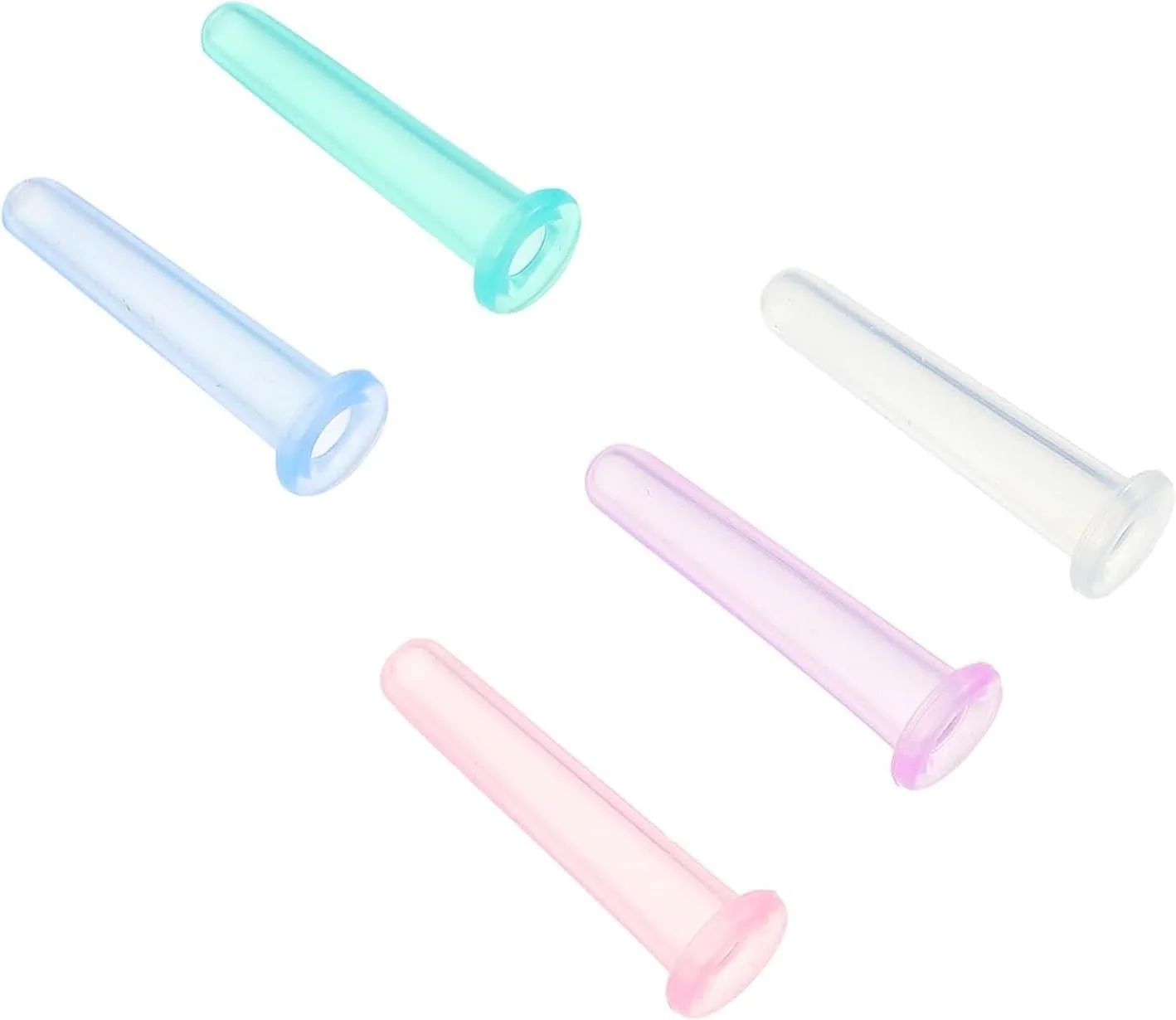 مجموعه 5 عددی کاپینگ صورت رنگارنگ Junfamilee، ابزار زیبایی ضد پیری سیلیکونی برای ماساژ صورت، چشم، گردن، پشت و بدن، مراقبت از پوست صورت