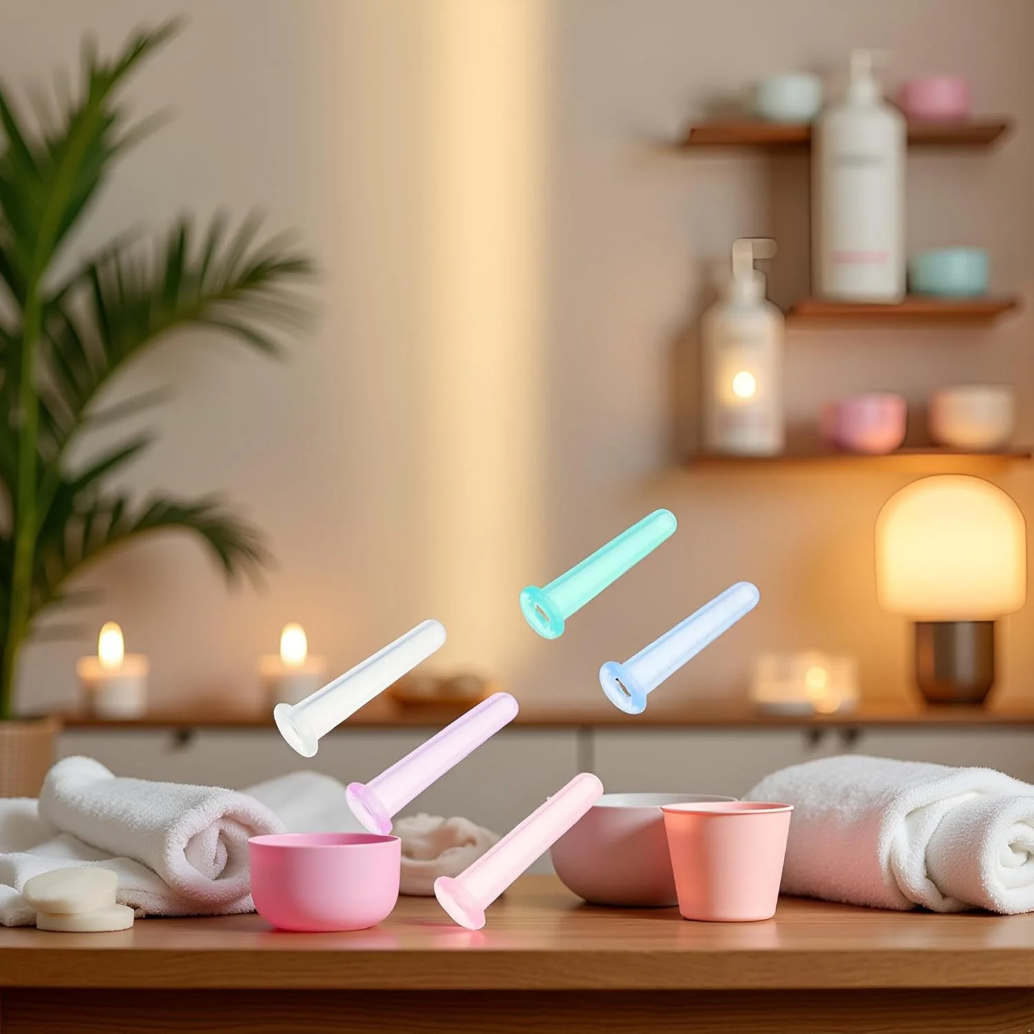 مجموعه ۵ عددی کاپینگ صورت سیلیکونی برای ماساژ ضد پیری صورت، ابزار زیبایی ضد پیری برای ماساژ صورت، چشم، گردن، پشت و بدن، مراقبت از پوست صورت