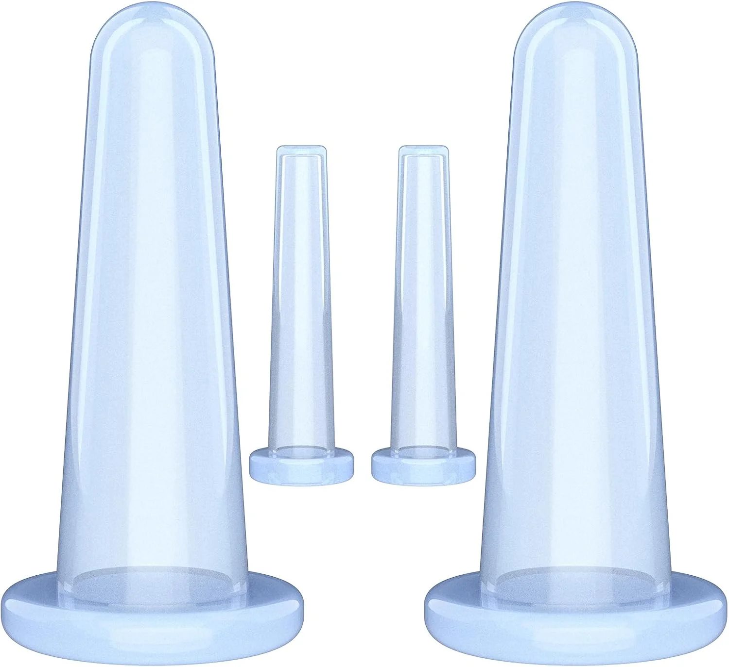 مجموعه ۴ عددی کاپینگ صورت، کاپ های وکیوم برای صورت و گردن، ماساژ سیلیکونی ضد سلولیت ۲ بزرگ + ۲ کوچک آبی