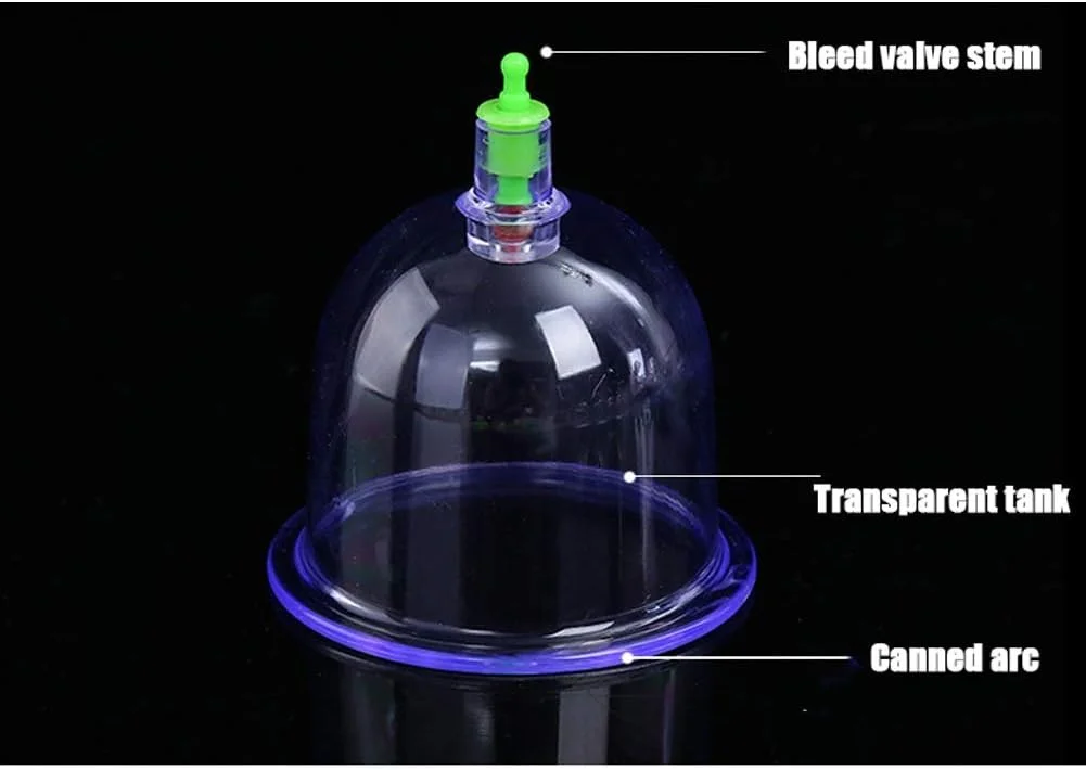 مجموعه فنجان حجامت - فنجان های حجامت مکش خلاء - تسکین درد عضلات، اعصاب و مفاصل (12 عدد)