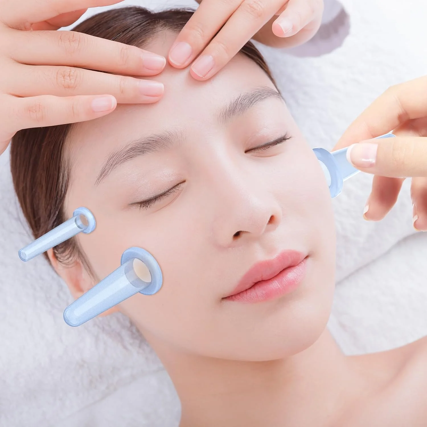 مجموعه ۴ عددی کاپینگ صورت، کاپ های وکیوم برای صورت و گردن، ماساژ سیلیکونی ضد سلولیت ۲ بزرگ + ۲ کوچک آبی