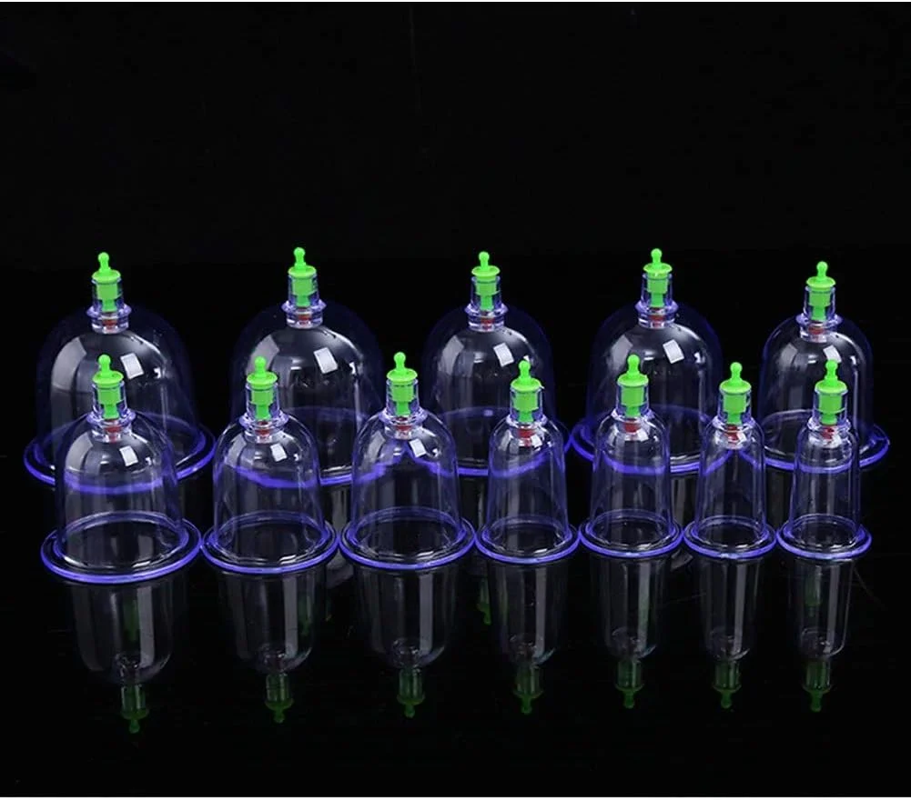 مجموعه فنجان حجامت - فنجان های حجامت مکش خلاء - تسکین درد عضلات، اعصاب و مفاصل (12 عدد)