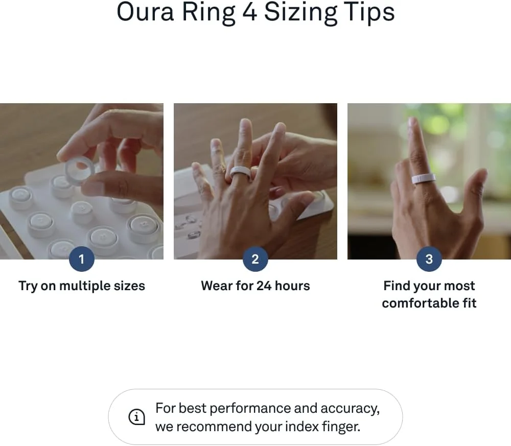 حلقه هوشمند Oura Ring 4 | حلقه هوشمند | ابتدا سایز را با کیت سایزبندی Oura Ring 4 مشخص کنید | ردیاب خواب - ضربان قلب - ردیاب تناسب اندام - عمر باتری تا 8 روز