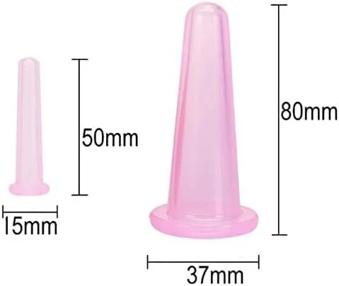 مجموعه لیوان ماساژ صورت Lassum - 4 عدد لیوان سیلیکونی وکیوم ضد سلولیت برای ماساژ صورت و چشم (2 کوچک + 2 بزرگ)