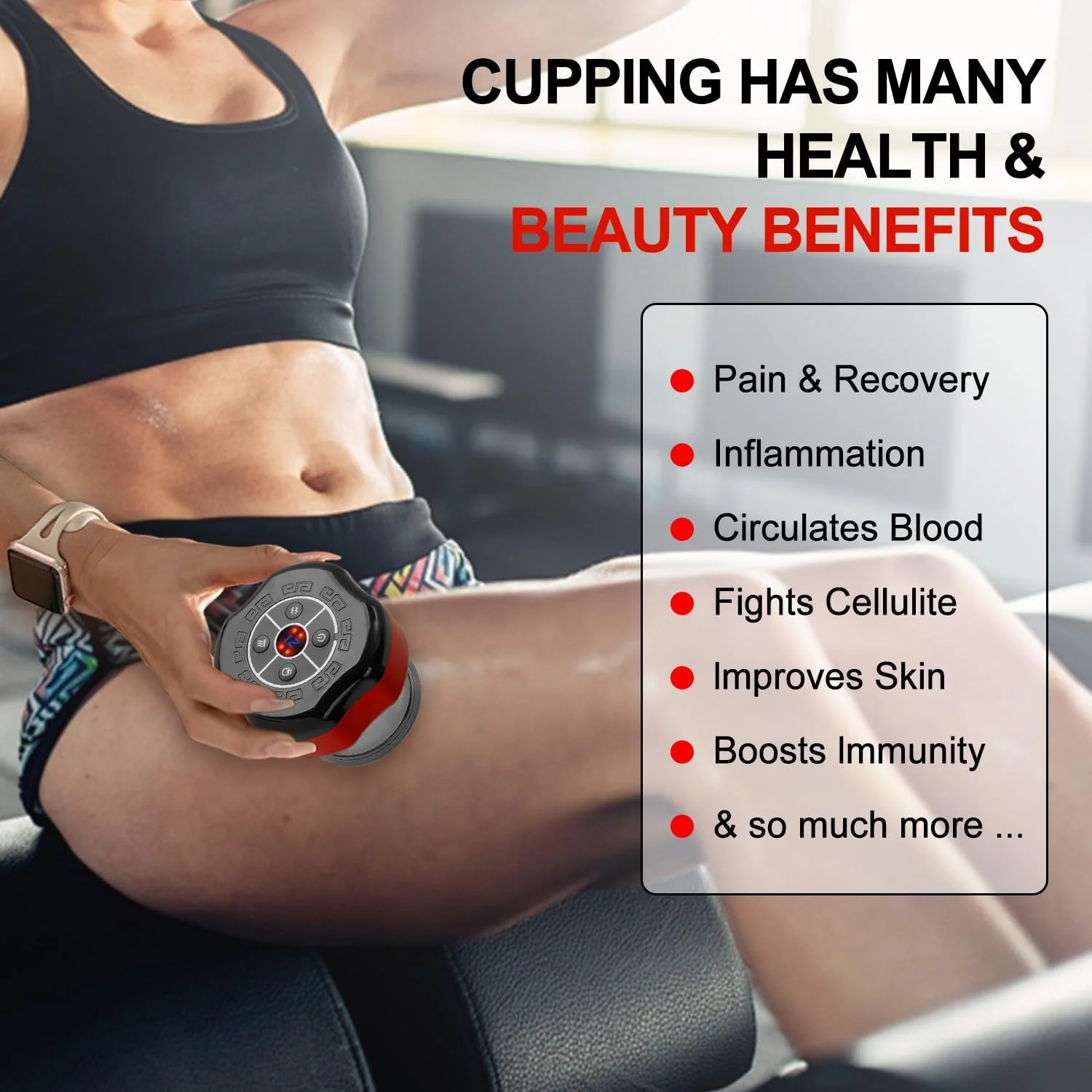 ست ماساژ حجامت برقی Lottsall شامل 2 عدد، با 12 سطح قابل تنظیم، تسکین دهنده درد عضلات در 20 دقیقه، بهبود گردش خون و تسریع ریکاوری بعد از ورزش