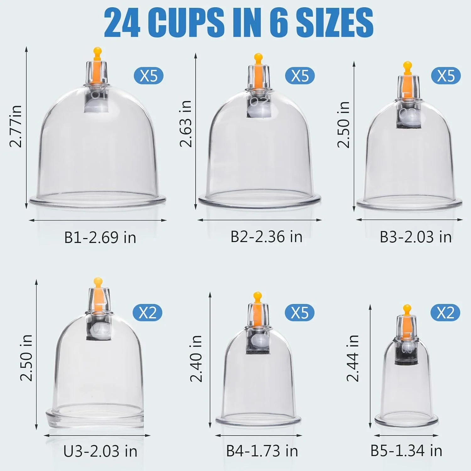 مجموعه ۲۴ عددی لیوان حجامت لیانجیندون، کیت حجامت برای ماساژ درمانی، مجموعه حرفه ای حجامت درمانی با پمپ دستی، لیوان های مکش حجامت با کیف قابل حمل، برای کاهش سلولیت