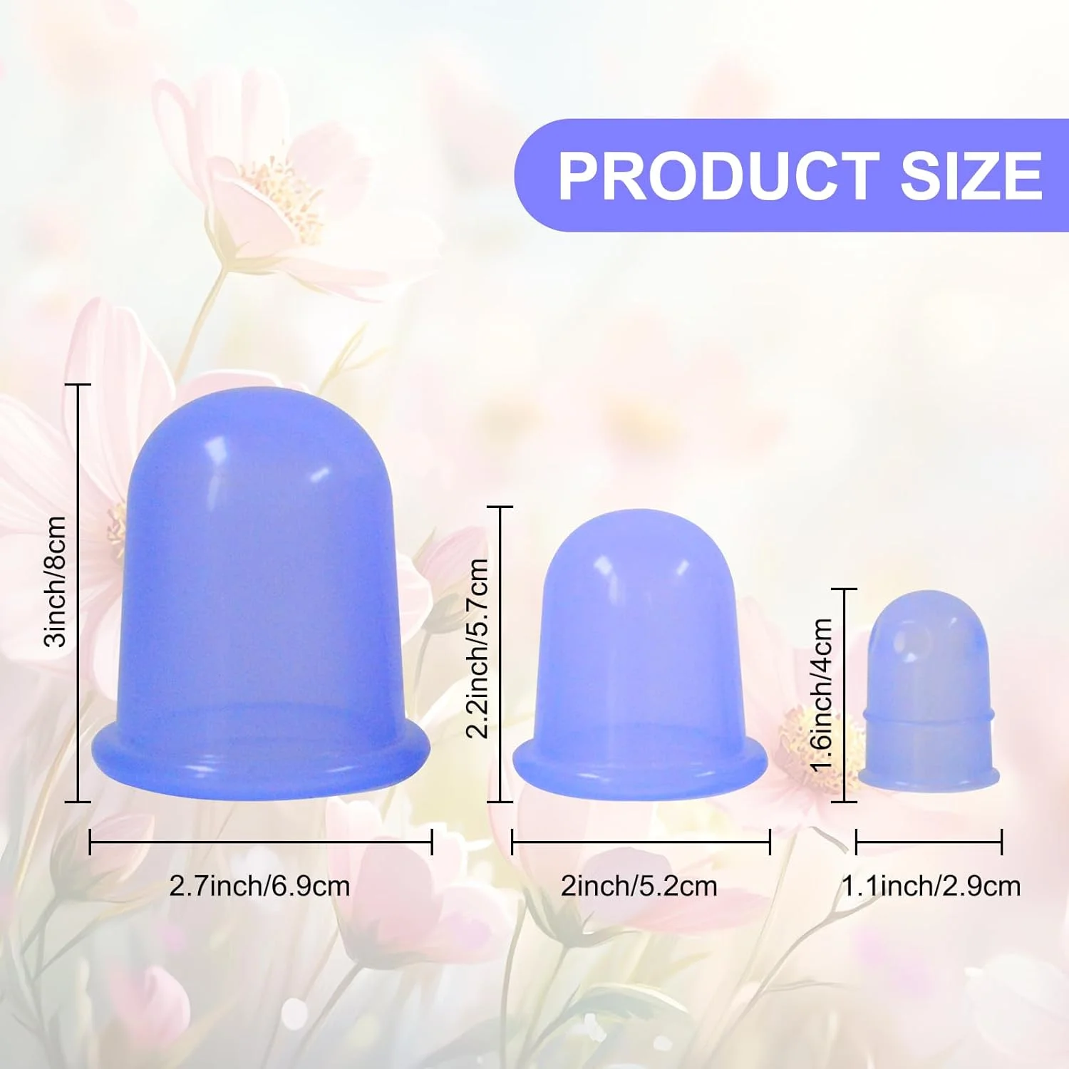 مجموعه 6 عددی فنجان های سیلیکونی برای ماساژ درمانی، فنجان ماساژور ضد سلولیت، فنجان های مکش خلاء برای درمان سلولیت