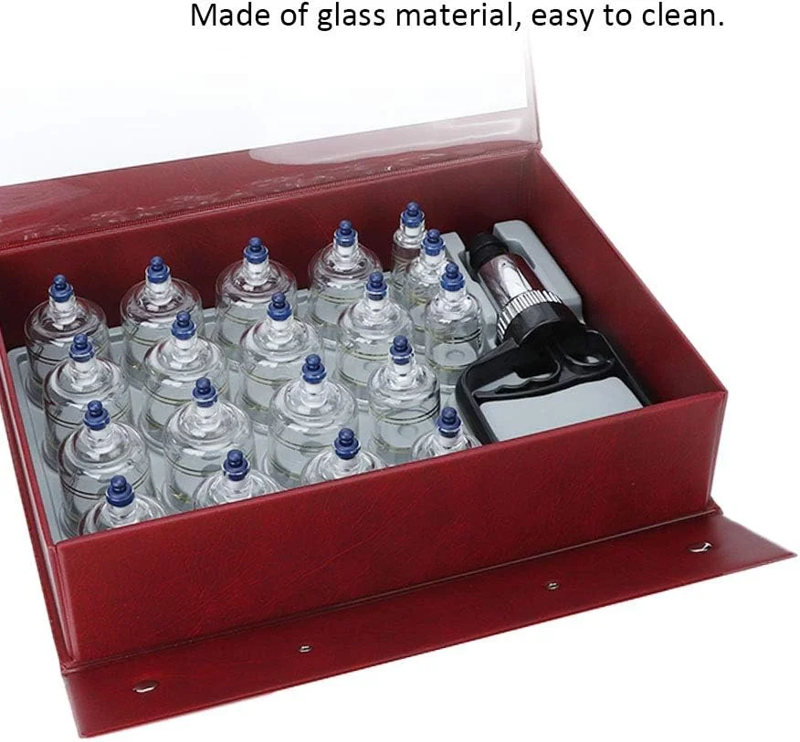 مجموعه های حجامت درمانی، مجموعه ۱۹ عددی حجامت ضخیم با پمپ خلاء، مجموعه های حرفه ای طب سوزنی چینی، ماساژ درمانی کامل بدن برای زنان/مردان/پدر/مادر، دارای تاییدیه CE