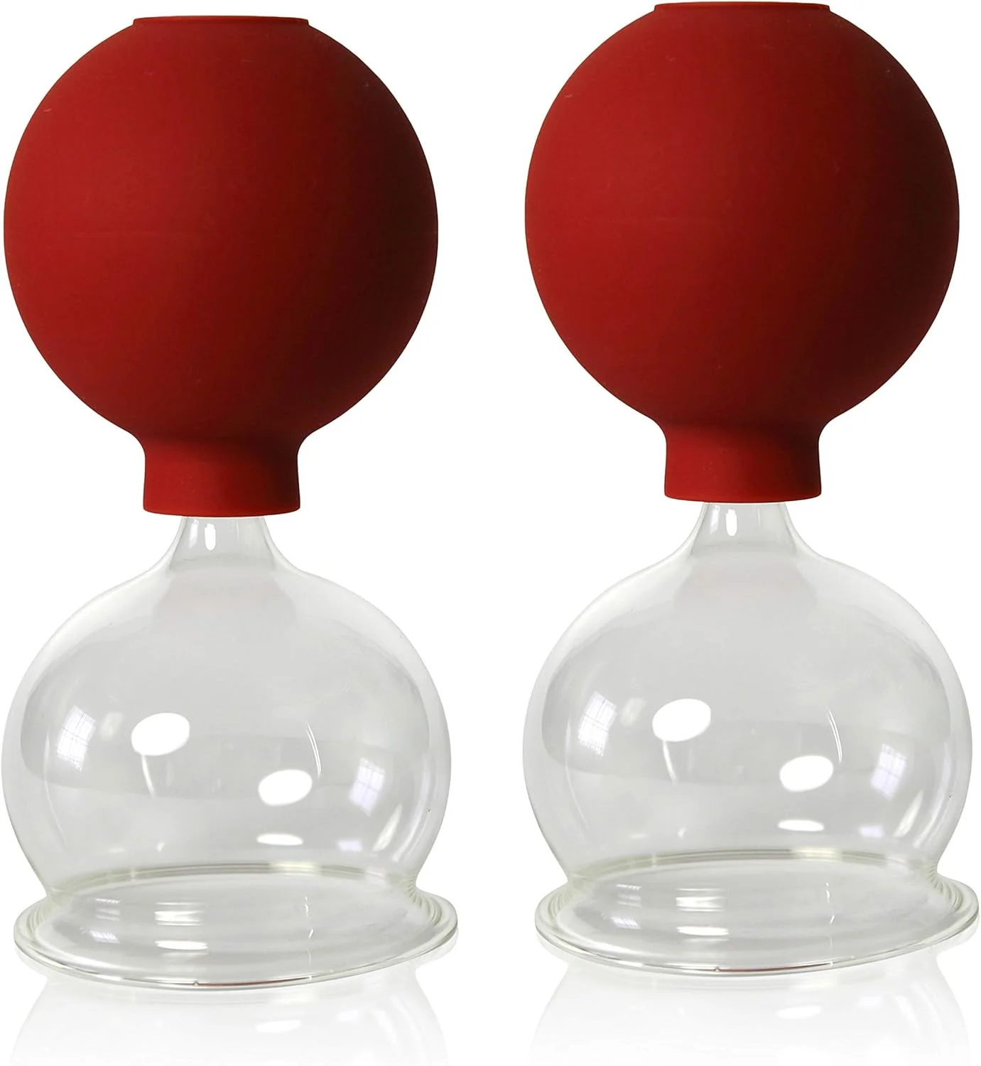 لیوان حجامت شیشه ای لاوشائر با توپ، 2 عدد، 60 میلی متر، برای حجامت حرفه ای و پزشکی بدون آتش