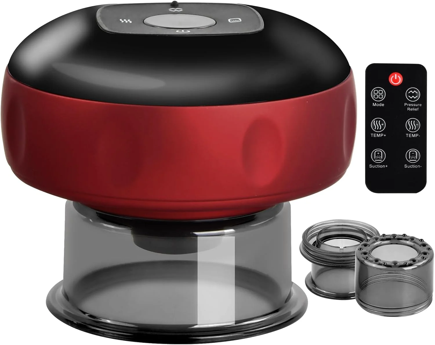 دستگاه حجامت الکتریکی مادون قرمز Mapille با 12 حالت و کنترل از راه دور، ماساژور حجامت گواشا، درمان حجامت، ماساژور وکیوم برای تسکین درد، سم زدایی بدن (قرمز)