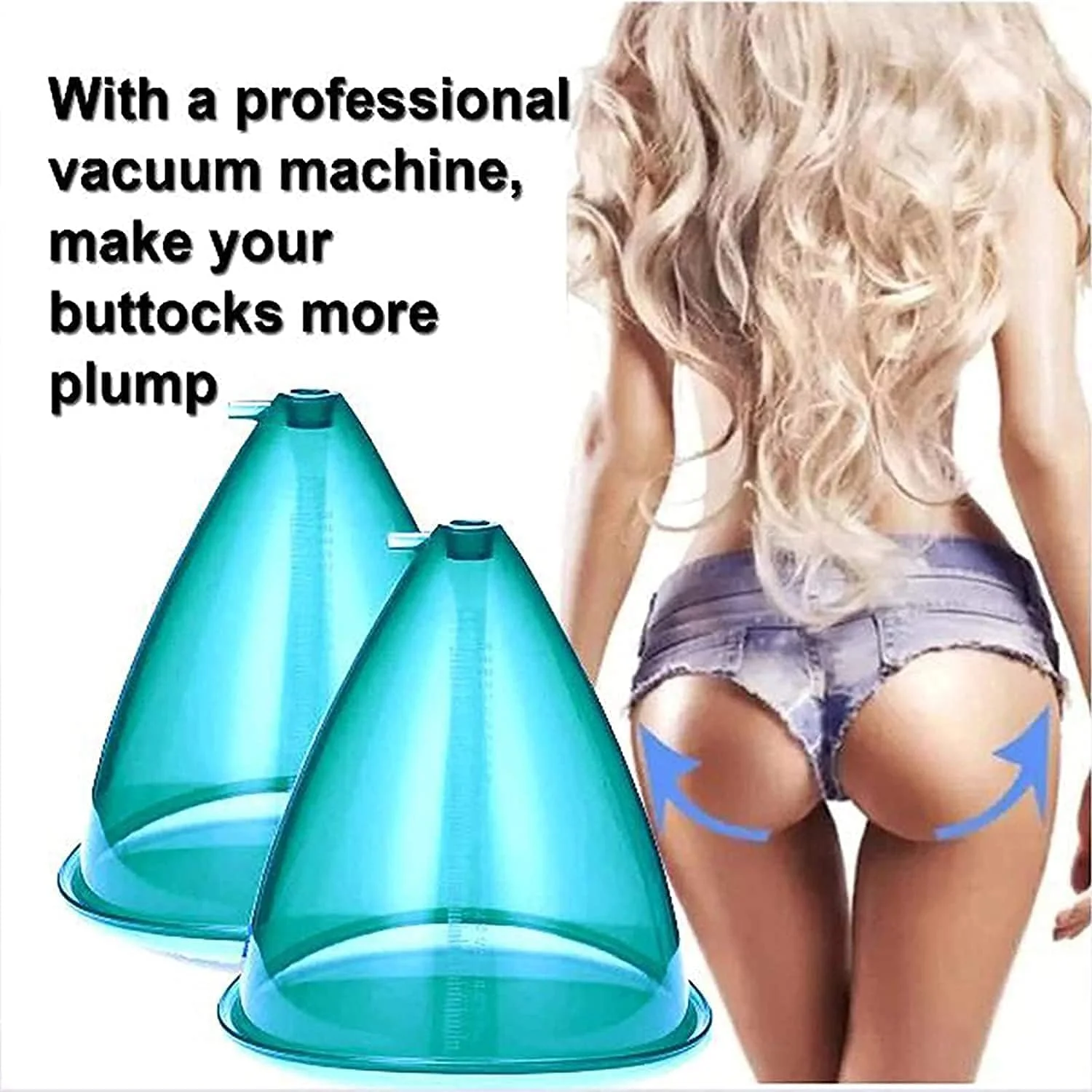 لیوان ماساژ وکیوم بزرگ، 1 جفت لوازم جانبی دستگاه کاپینگ، فنجان های مکش وکیوم 180 میلی لیتری برای لیفت باسن (فقط فنجان)، قابل استفاده برای دستگاه لیفت باسن.