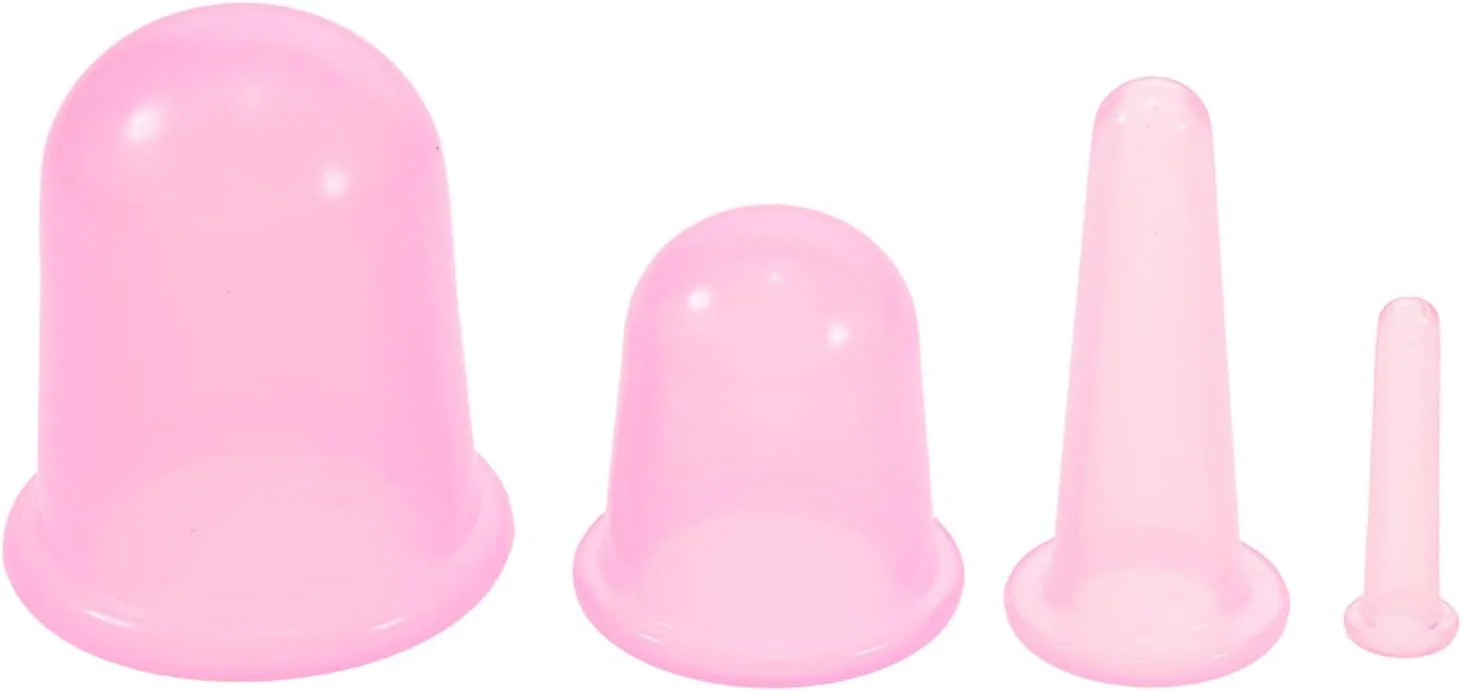 مورلیان 4 عدد کاپ ماساژ سیلیکونی در 4 سایز مختلف، کاپ حجامت صورت، کاپ وکیوم، درمان مراقبت از چشم و صورت