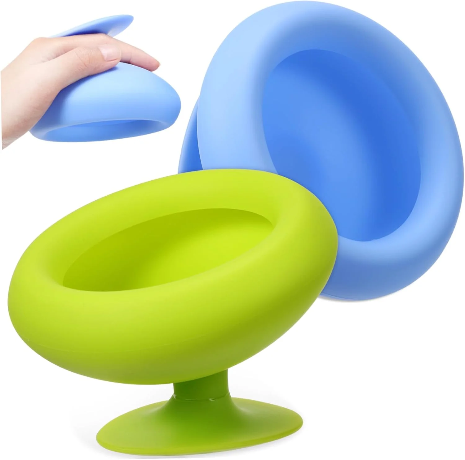 موبستک 2 عدد فنجان سیلیکونی برای خلط برداری و کمک های اولیه در خفگی، فنجان سیلیکونی کف دست، فنجان سینه کودک، فنجان های سیلیکونی برای حجامت، ژل سیلیکا برای کاهش خلط و آسفیکسی سالمندان