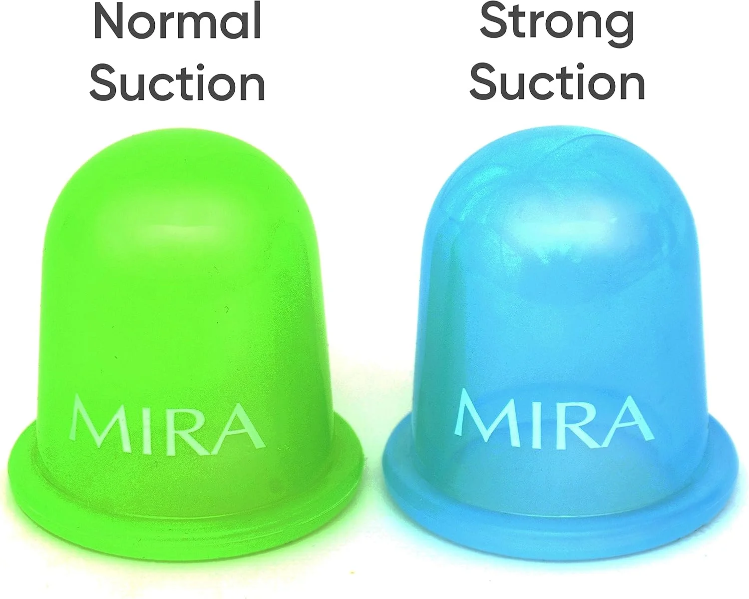 فنجان های ماساژ خلاء سیلیکونی ضد سلولیت MIRA NATURAL HEALTH & BEAUTY SOLUTIONS - برای درمان کاپینگ بدن و رفع سلولیت - مجموعه 1 فنجان نرم (سبز) و 1 فنجان سخت (آبی)