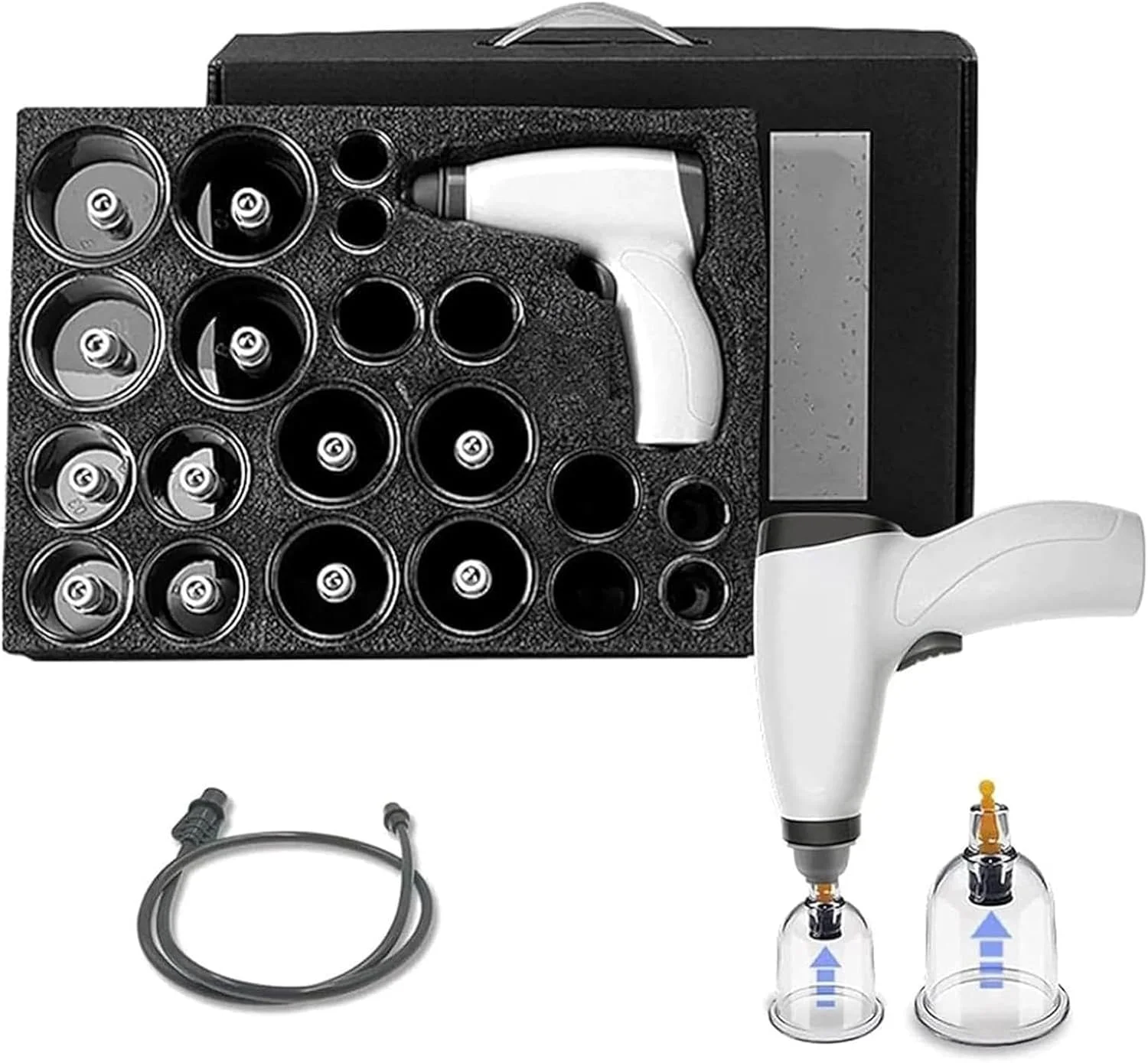 مجموعه حجامت MTTXY، مجموعه تراپی حجامت برقی با 4/12/20/24 کاپ، کیت حجامت چینی شارژ USB، عملکرد هوشمند ماساژ بدن مناسب سالن یا استفاده خانگی، 4 کاپ