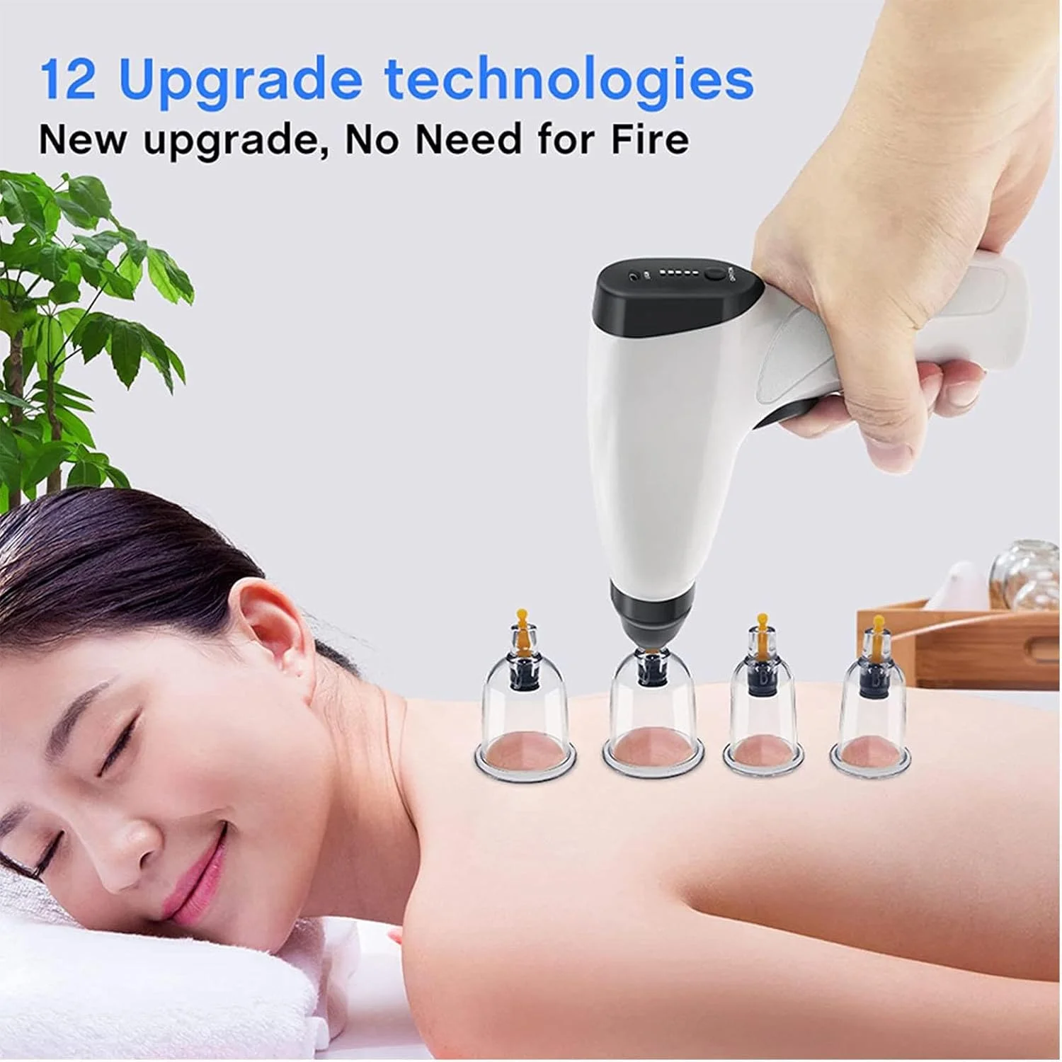 مجموعه حجامت، مجموعه تراپی حجامت الکتریکی 4/12/20/24 فنجانی، کیت حجامت چینی شارژ USB ماساژ بدن با عملکرد هوشمند برای استفاده در سالن یا منزل، 24 فنجان