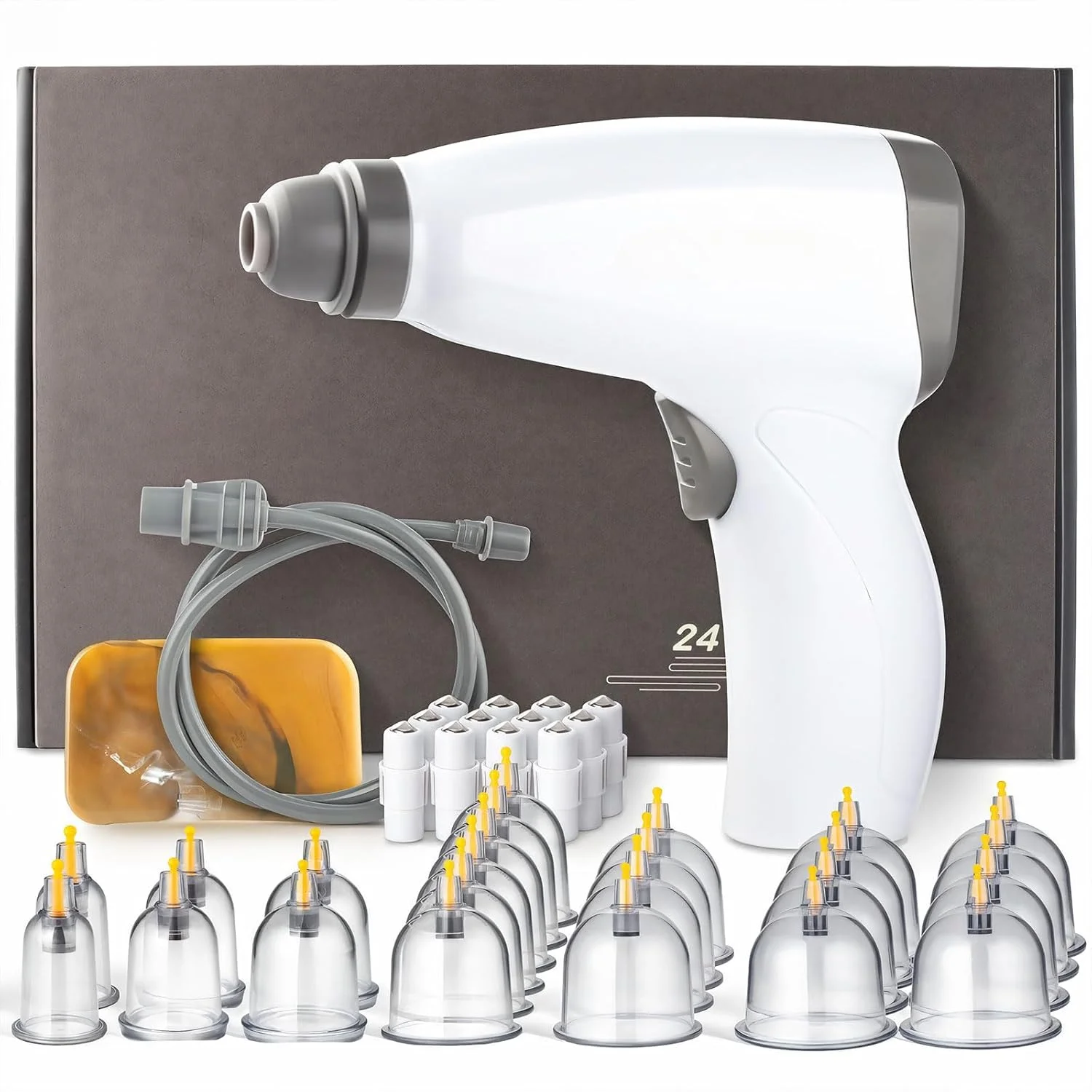 دستگاه حجامت برقی قابل حمل، 5 سطح کنترل مکش و فنجان های سیلیکونی، بی سیم و دستی برای استفاده در منزل، 0.3 کیلوگرم با شیر اطمینان