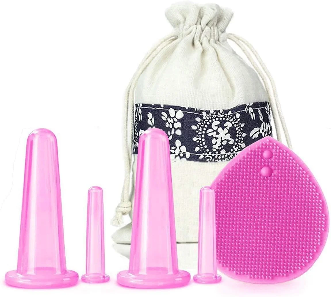 مجموعه لیوان های سیلیکونی ماساژ صورت و چشم POFET به همراه برس لایه بردار (صورتی) مجموعه لیوان های سیلیکونی ماساژ صورت و چشم POFET به همراه برس لایه بردار (صورتی)