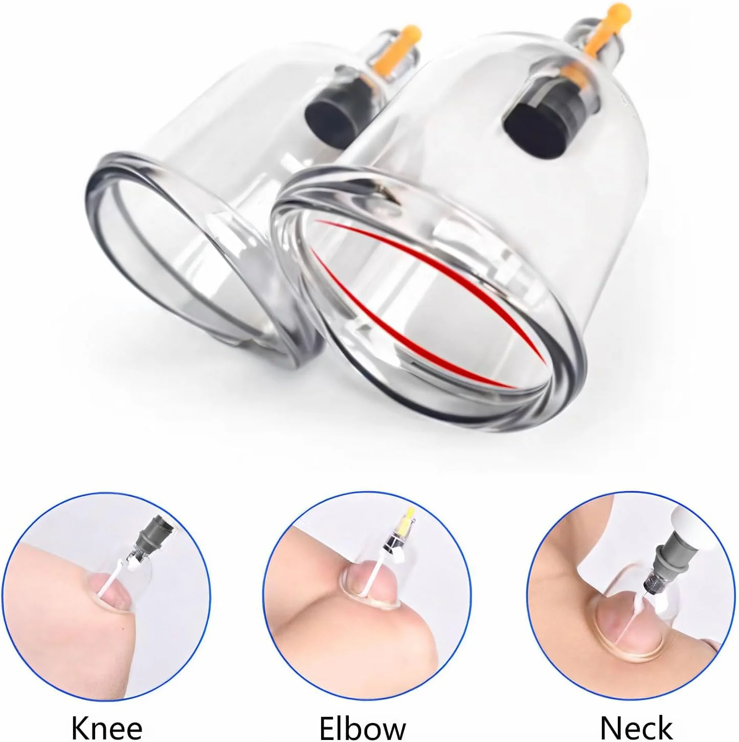 دستگاه حجامت برقی قابل حمل، 5 سطح کنترل مکش و فنجان های سیلیکونی، بی سیم و دستی برای استفاده در منزل، 0.3 کیلوگرم با شیر اطمینان