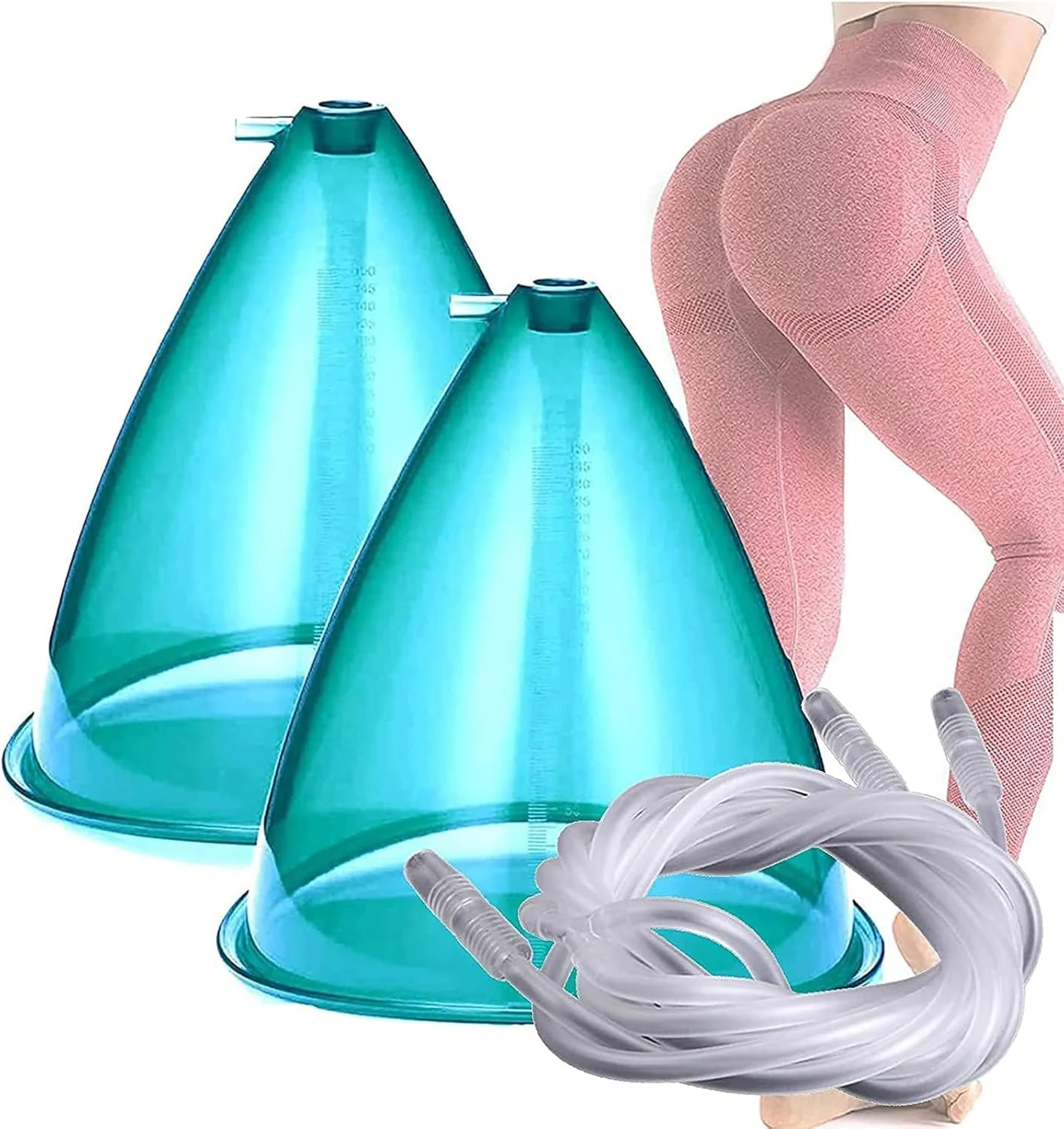 پیکیز 2 عدد کاپ ماساژ وکیوم سایز بزرگ 180 میلی لیتری، لوازم جانبی دستگاه کاپینگ وکیوم با شلنگ Y شکل برای فرم دهی باسن و ماساژ بدن پیکیز 2 عدد کاپ ماساژ وکیوم سایز بزرگ 180 میلی لیتری، لوازم جانبی دستگاه کاپینگ وکیوم با شلنگ Y شکل برای فرم دهی باسن و ماساژ بدن