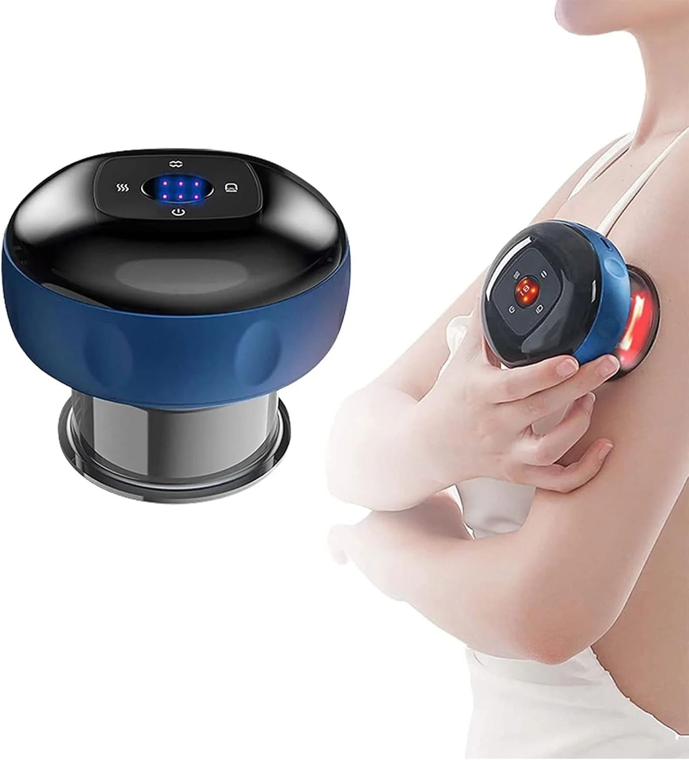 دستگاه ماساژ کاپینگ الکتریکی QCHIAN، دستگاه مکش بی سیم گوا شا، ماساژ فشار منفی، اسکراپینگ با درمان مغناطیسی و 6 سطح برای مراقبت از پوست، رفع استرس و تسکین درد دستگاه ماساژ کاپینگ الکتریکی QCHIAN، دستگاه مکش بی سیم گوا شا، ماساژ فشار منفی، اسکراپینگ با درمان مغناطیسی و 6 سطح برای مراقبت از پوست، رفع استرس و تسکین درد