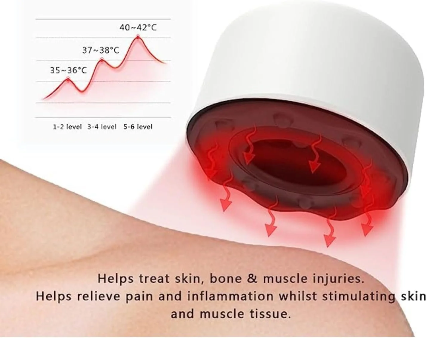 ماساژور حجامت الکتریکی هوشمند با سنگ بیان طبیعی قرمز و حالت مکش برای تسکین درد مفاصل، ریکاوری عضلات و بهبود گردش خون
