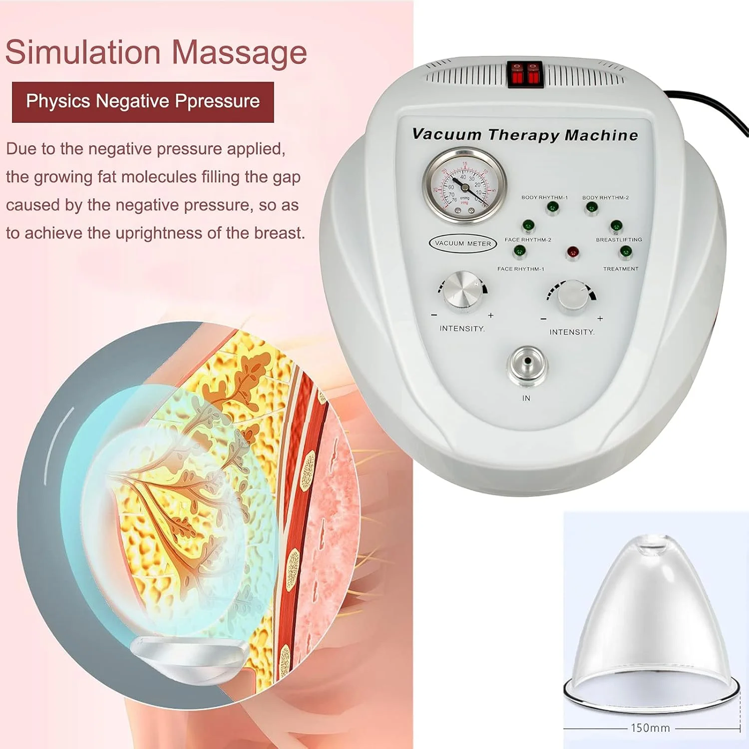 دستگاه وکیوم تراپی REUOO، دستگاه ماساژ بدن و پشت، ماساژور فرم دهنده با 24 فنجان برای کاپینگ