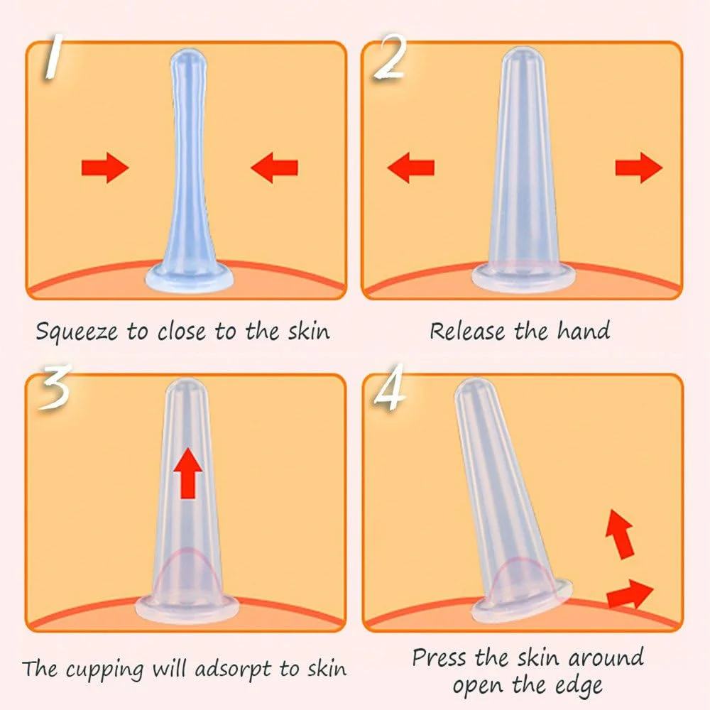 مجموعه حجامت صورت SENREAL، مجموعه های درمانی حجامت سیلیکونی 7 عددی، فنجان های ماساژ مکش خلاء ضد سلولیت با کیف مخملی برای تسکین درد عضلات، اعصاب، مفاصل و ماساژ رفع سلولیت