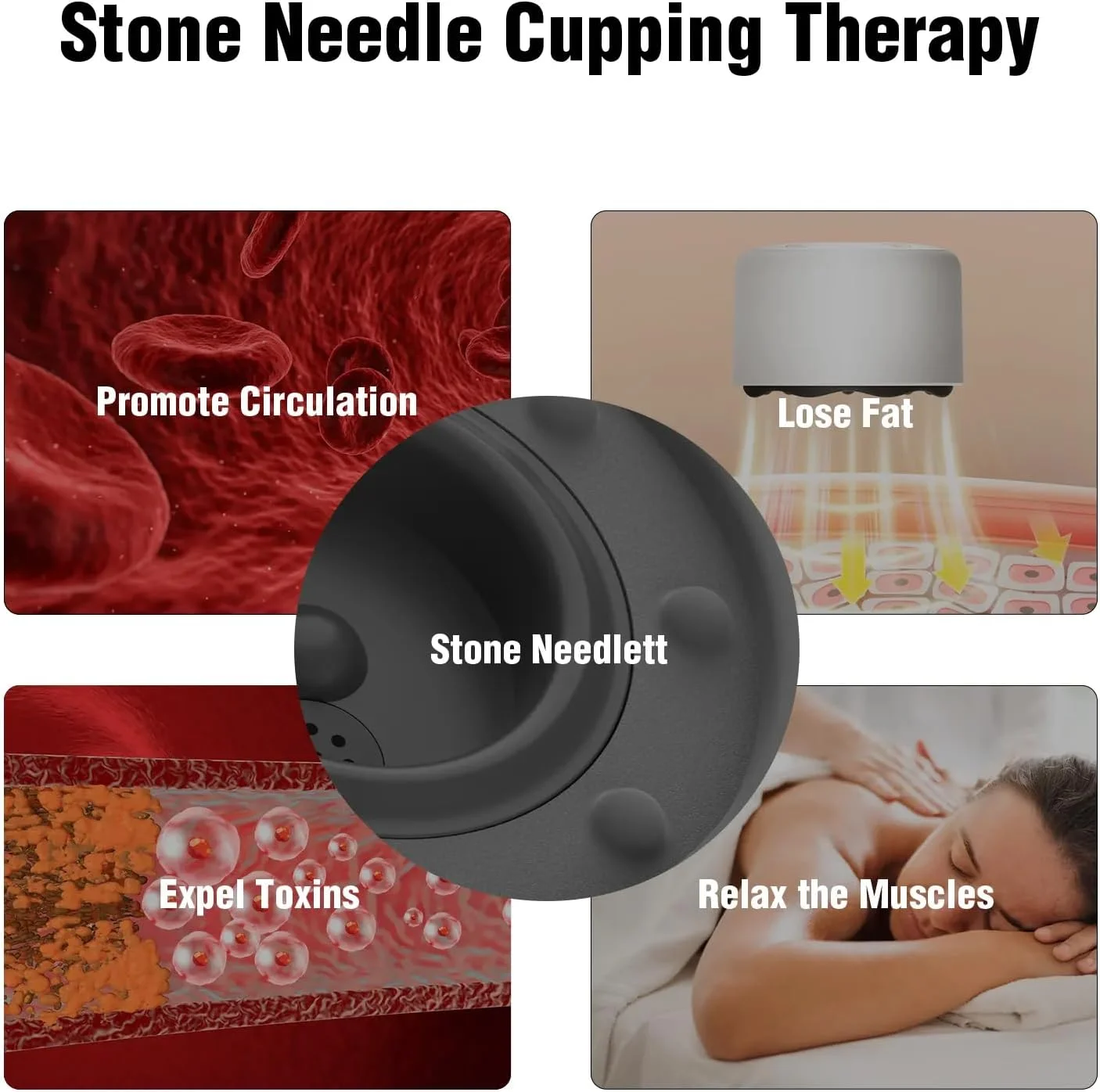 ماساژور حجامت الکتریکی قابل شارژ، فشار منفی، سنگ طبیعی بیان قرمز، 6 سطح گرما و لرزش برای عضلات سفت، مفاصل خشک، تسکین درد، گره ها، دردها، اسپاسم عضلانی و گردش خون ضعیف