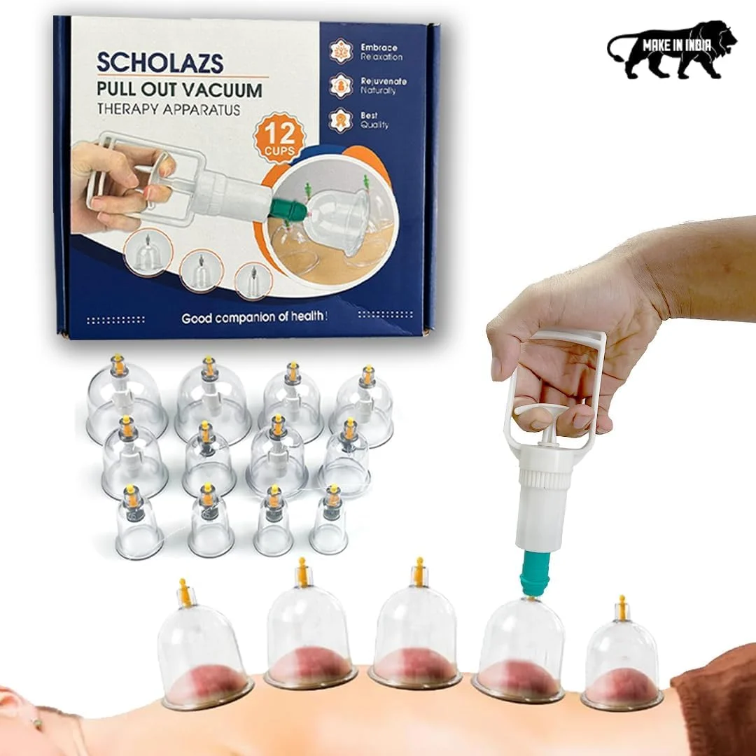 مجموعه حجامت حرفه ای 12 عددی، مجموعه بادکش خلاء برای مراقبت های بهداشتی، ماساژ قابل حمل برای آرامش بدن و فنجان های درمان دستی برای تسکین درد، مغناطیسی، طب سنتی چینی، شفاف