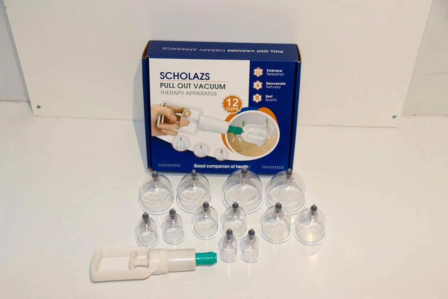 مجموعه 12 عددی لیوان حجامت شولاز، مناسب برای مراقبت های بهداشتی، ماساژ آرامش بخش بدن، فنجان های درمان دستی برای تسکین درد، مغناطیسی، شفاف و حرفه ای