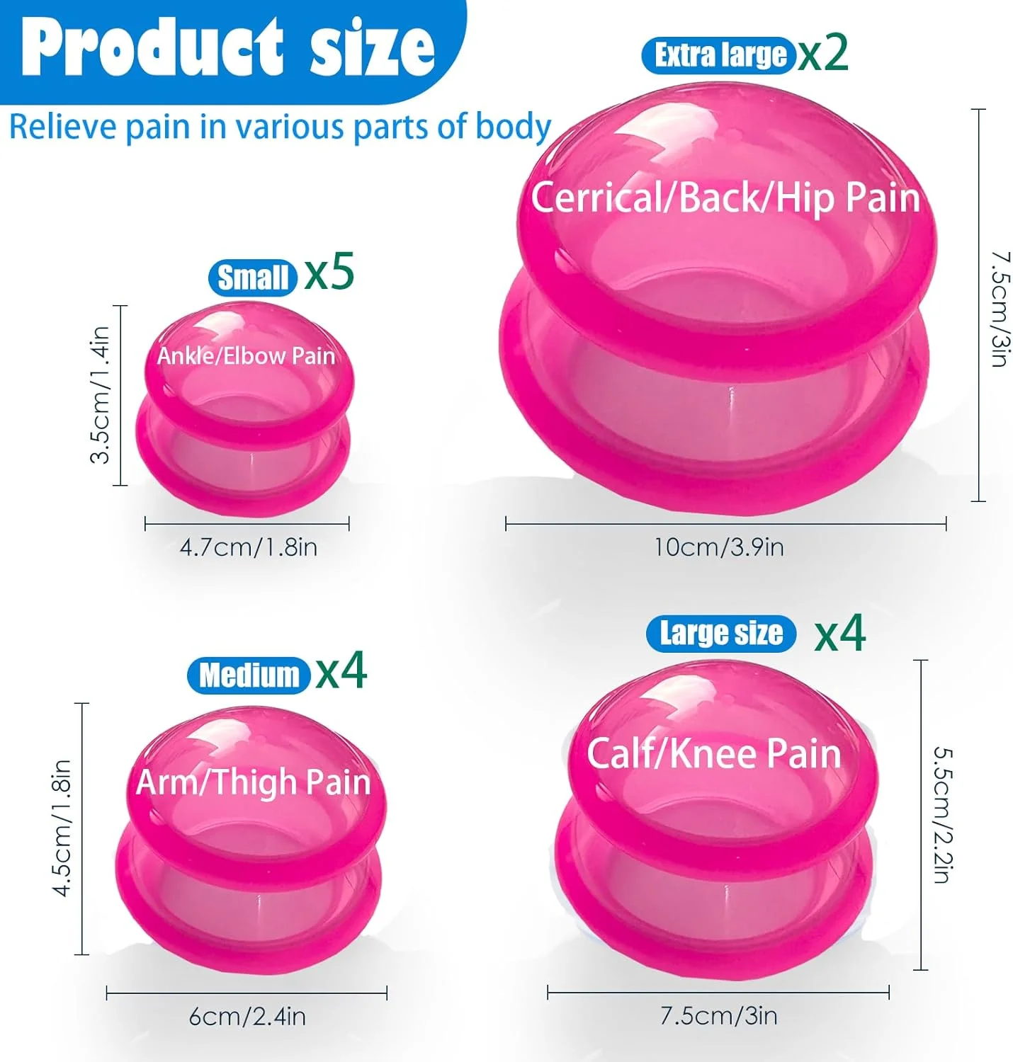 مجموعه ۱۵ عددی کاپینگ تراپی - کاپینگ سیلیکونی حرفه ای، مناسب برای ماساژ صورت و بدن / رهاسازی عمقی میوفاشیال / تسکین درد / آرامش عضلات و موارد دیگر (قرمز گل رز، ۱۵ عدد)