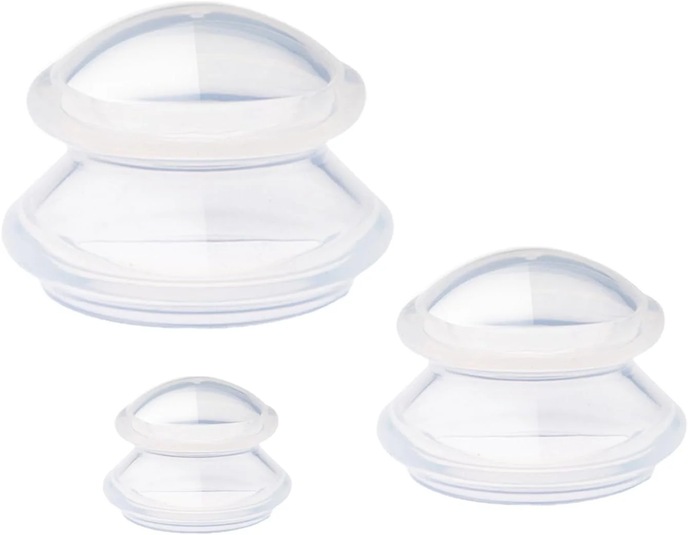 مجموعه ۳ عددی کاپینگ تراپی - کاپینگ سیلیکونی حرفه ای، مناسب برای ماساژ بدن/ رهاسازی میوفاشیال عمیق/ تسکین درد/ آرامش عضلات و موارد دیگر (شفاف، ۳ عدد)