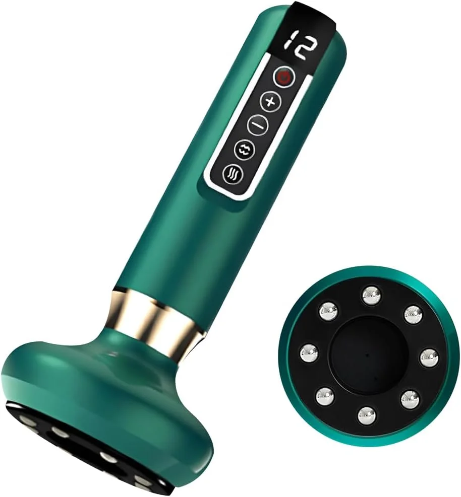 ماساژور الکتریکی حجامت SGZIOO، دستگاه حجامت الکتریکی، بی سیم با 12 دنده و 4 حالت، ماساژور خلاء نور قرمز برای شکم، گردن، پا، باسن، بازو