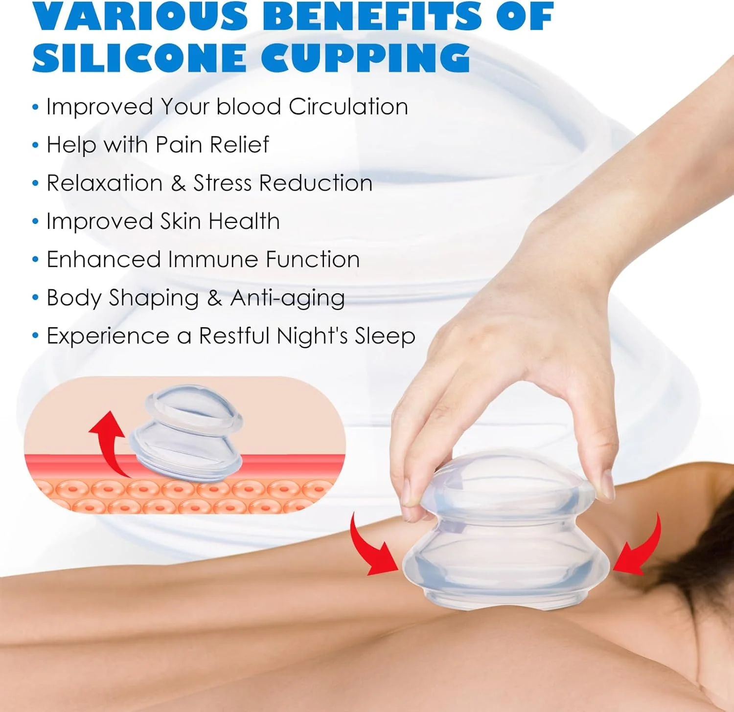 مجموعه ۳ عددی کاپینگ تراپی - کاپینگ سیلیکونی حرفه ای، مناسب برای ماساژ بدن/ رهاسازی میوفاشیال عمیق/ تسکین درد/ آرامش عضلات و موارد دیگر (شفاف، ۳ عدد) مجموعه ۳ عددی کاپینگ تراپی - کاپینگ سیلیکونی حرفه ای، مناسب برای ماساژ بدن/ رهاسازی میوفاشیال عمیق/ تسکین درد/ آرامش عضلات و موارد دیگر (شفاف، ۳ عدد)