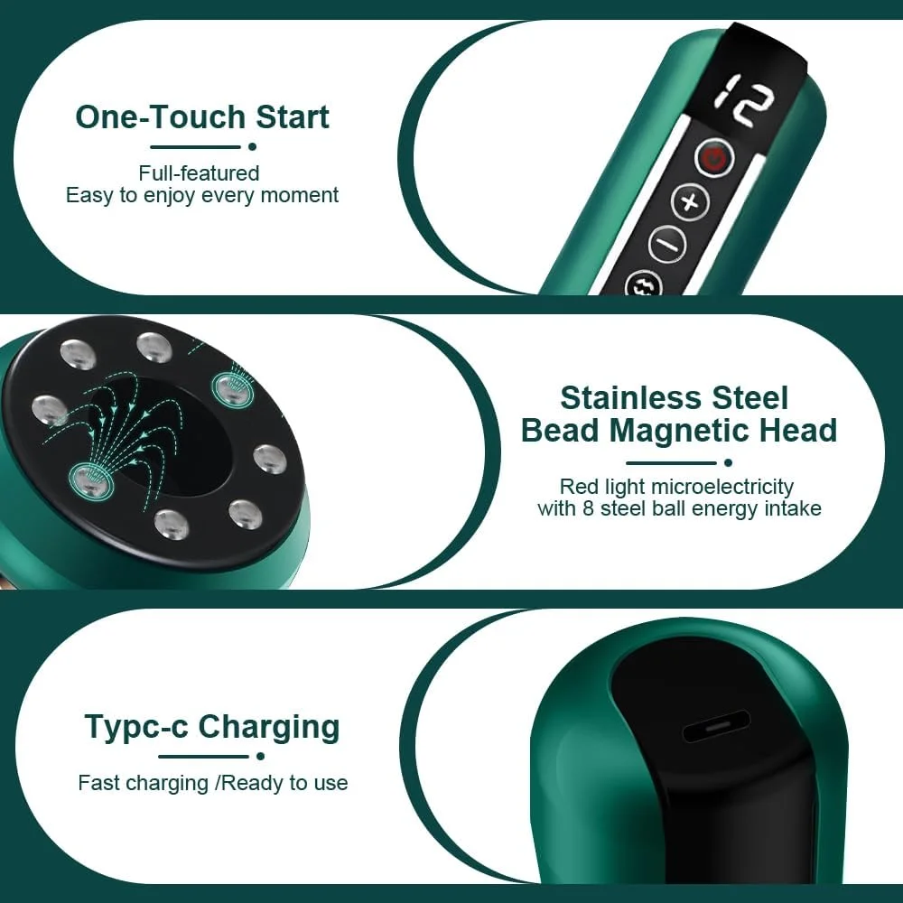 ماساژور الکتریکی حجامت SGZIOO، دستگاه حجامت الکتریکی، بی سیم با 12 دنده و 4 حالت، ماساژور خلاء نور قرمز برای شکم، گردن، پا، باسن، بازو ماساژور الکتریکی حجامت SGZIOO، دستگاه حجامت الکتریکی، بی سیم با 12 دنده و 4 حالت، ماساژور خلاء نور قرمز برای شکم، گردن، پا، باسن، بازو