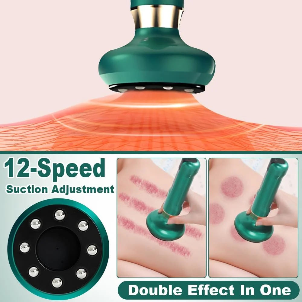 ماساژور الکتریکی حجامت SGZIOO، دستگاه حجامت الکتریکی، بی سیم با 12 دنده و 4 حالت، ماساژور خلاء نور قرمز برای شکم، گردن، پا، باسن، بازو ماساژور الکتریکی حجامت SGZIOO، دستگاه حجامت الکتریکی، بی سیم با 12 دنده و 4 حالت، ماساژور خلاء نور قرمز برای شکم، گردن، پا، باسن، بازو