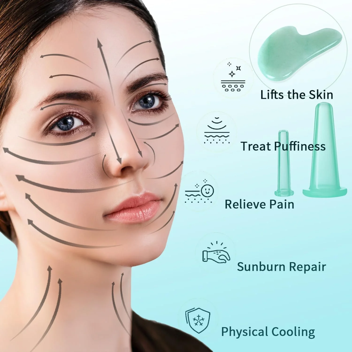 ست های حجامت Loucky و ابزار صورت Gua Sha، ست حجامت سیلیکونی و سنگ آونتورین Gua Sha، ماساژ ضد سلولیت، حجامت برای مراقبت طبیعی از پوست، پف کردگی، حجیم کردن لب (سبز) ست های حجامت Loucky و ابزار صورت Gua Sha، ست حجامت سیلیکونی و سنگ آونتورین Gua Sha، ماساژ ضد سلولیت، حجامت برای مراقبت طبیعی از پوست، پف کردگی، حجیم کردن لب (سبز)