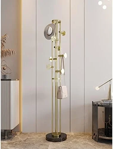 رخت آویز ایستاده مدل ارشد، رگال لباس استیل طلایی مناسب اتاق خواب و منزل (رنگ: طلایی) (خاکستری)