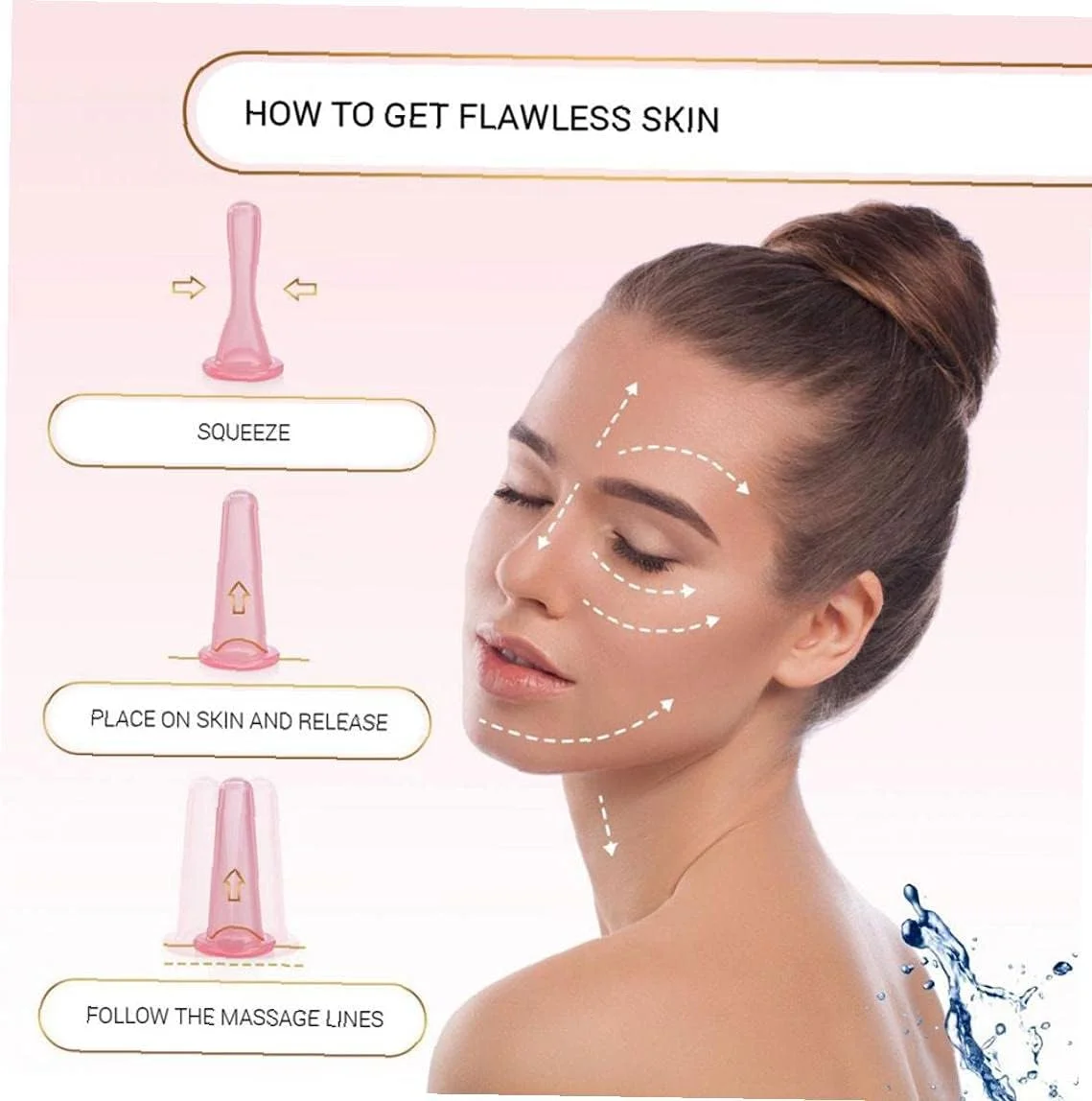 مجموعه ماساژ صورت سیلیکونی، کیت ماساژ صورت و چشم، فنجان ماساژ خلاء، ابزار زیبایی مراقبت از پوست طبیعی (صورتی)، محصولات سلامت 4 عددی مجموعه ماساژ صورت سیلیکونی، کیت ماساژ صورت و چشم، فنجان ماساژ خلاء، ابزار زیبایی مراقبت از پوست طبیعی (صورتی)، محصولات سلامت 4 عددی