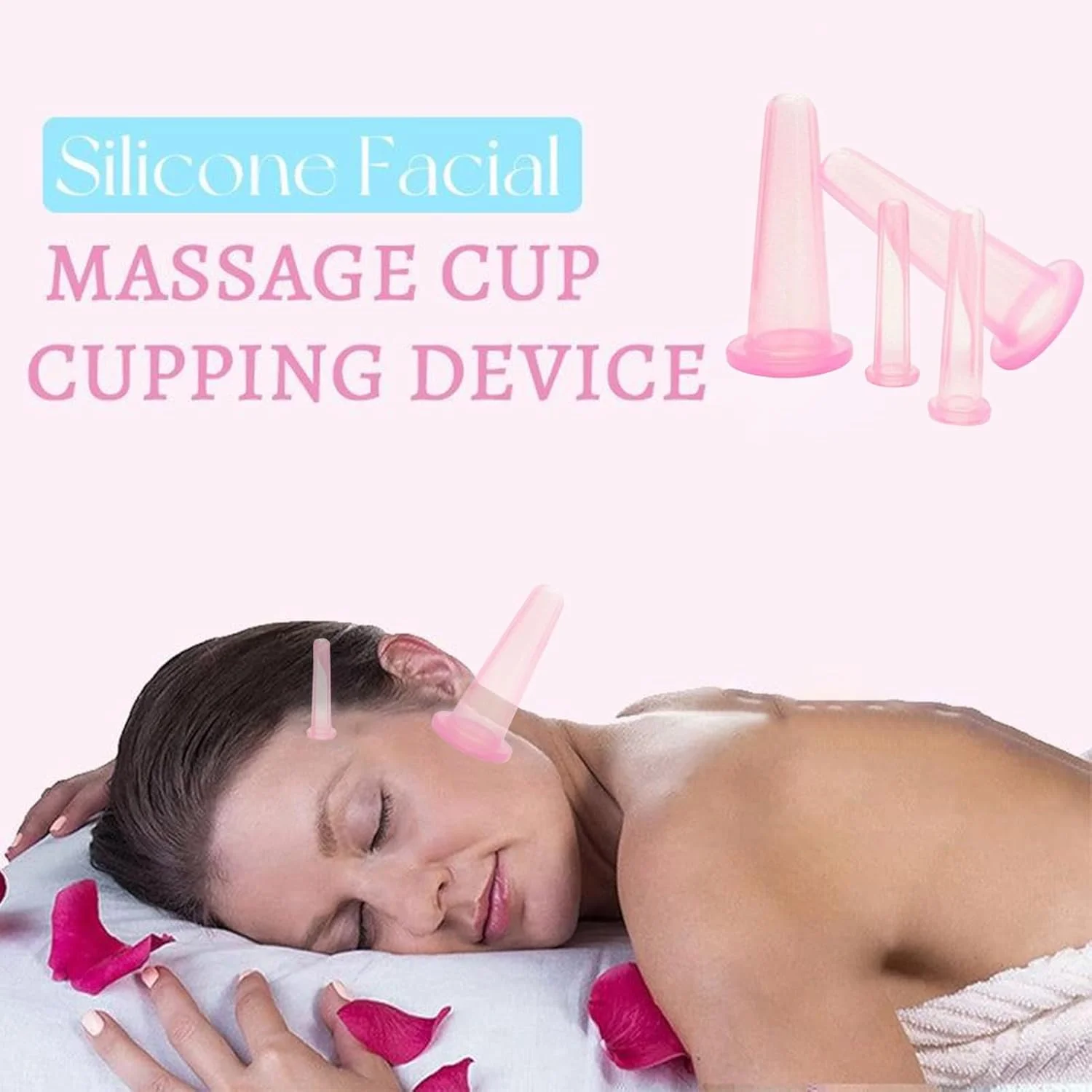 فنجان های مکش صورت، فنجان های حجامت سیلیکونی، ابزار سبک وزن ماساژ و مراقبت از پوست صورت برای دختر، خواهر، دوست، همسر، دوست دختر