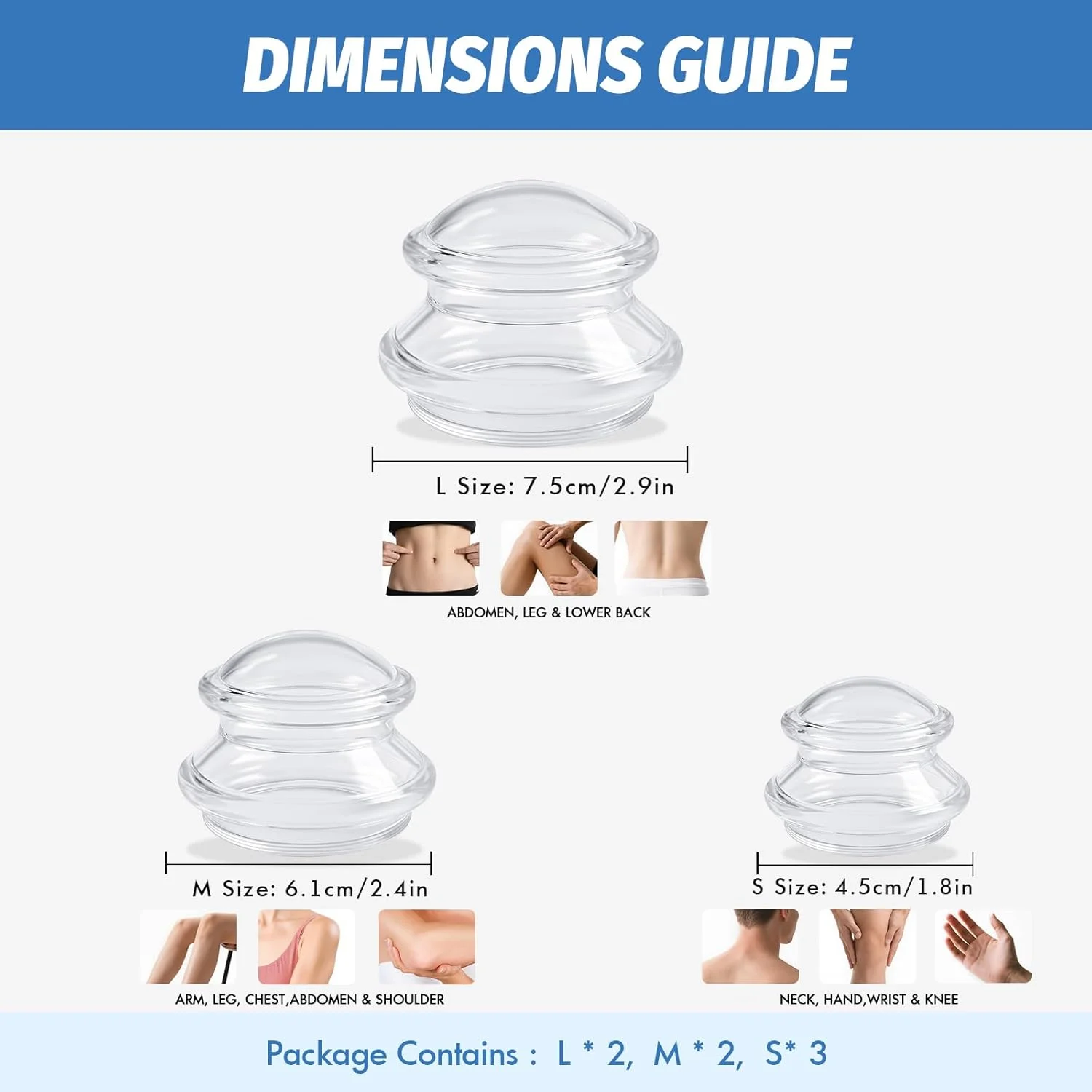 ست ماساژ سیلیکونی، ابزار حرفه ای ماساژ برای تسکین درد مفاصل و ماساژ بدن (7 عدد)